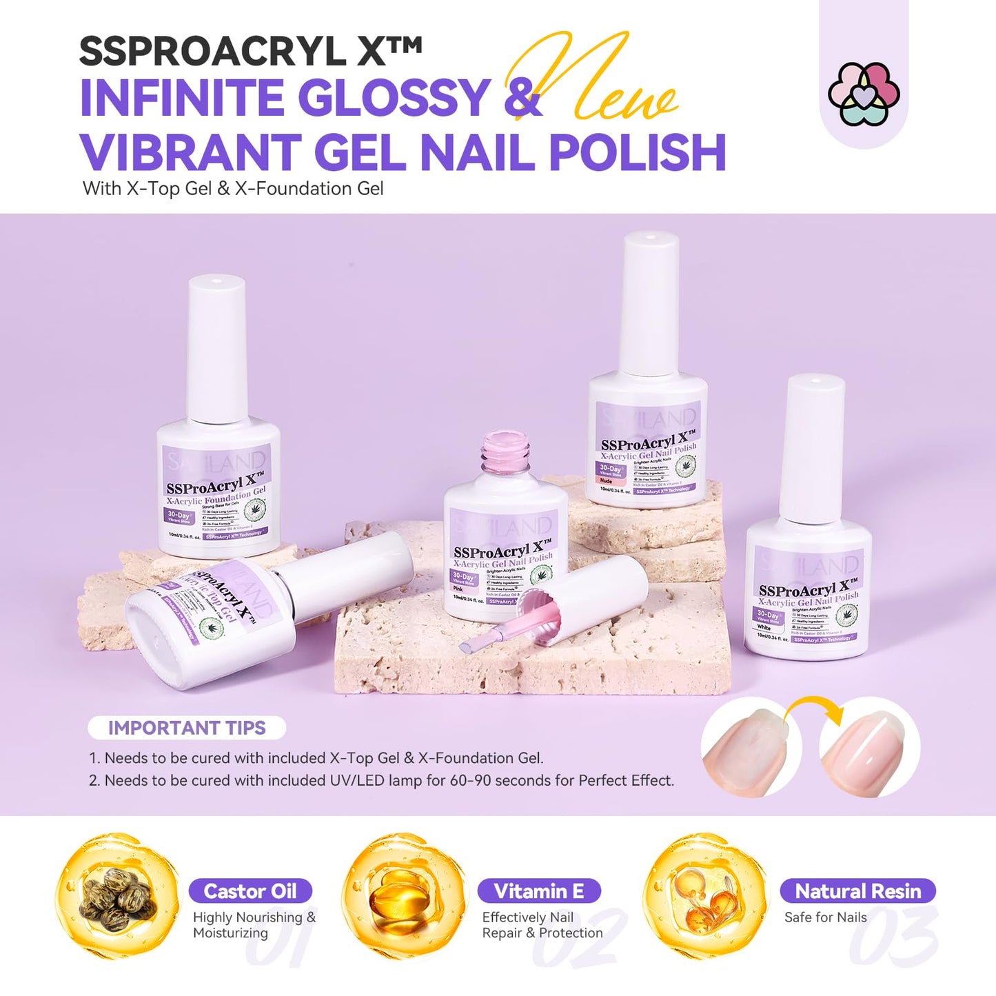 SAVILAND Nails Kit Acrylic Set: Professional Acrylic Nail Kit with Nail Tranning Mat Nail Art Brush Nail Drill Nail Polish with Dryer for Nail Extension Carving