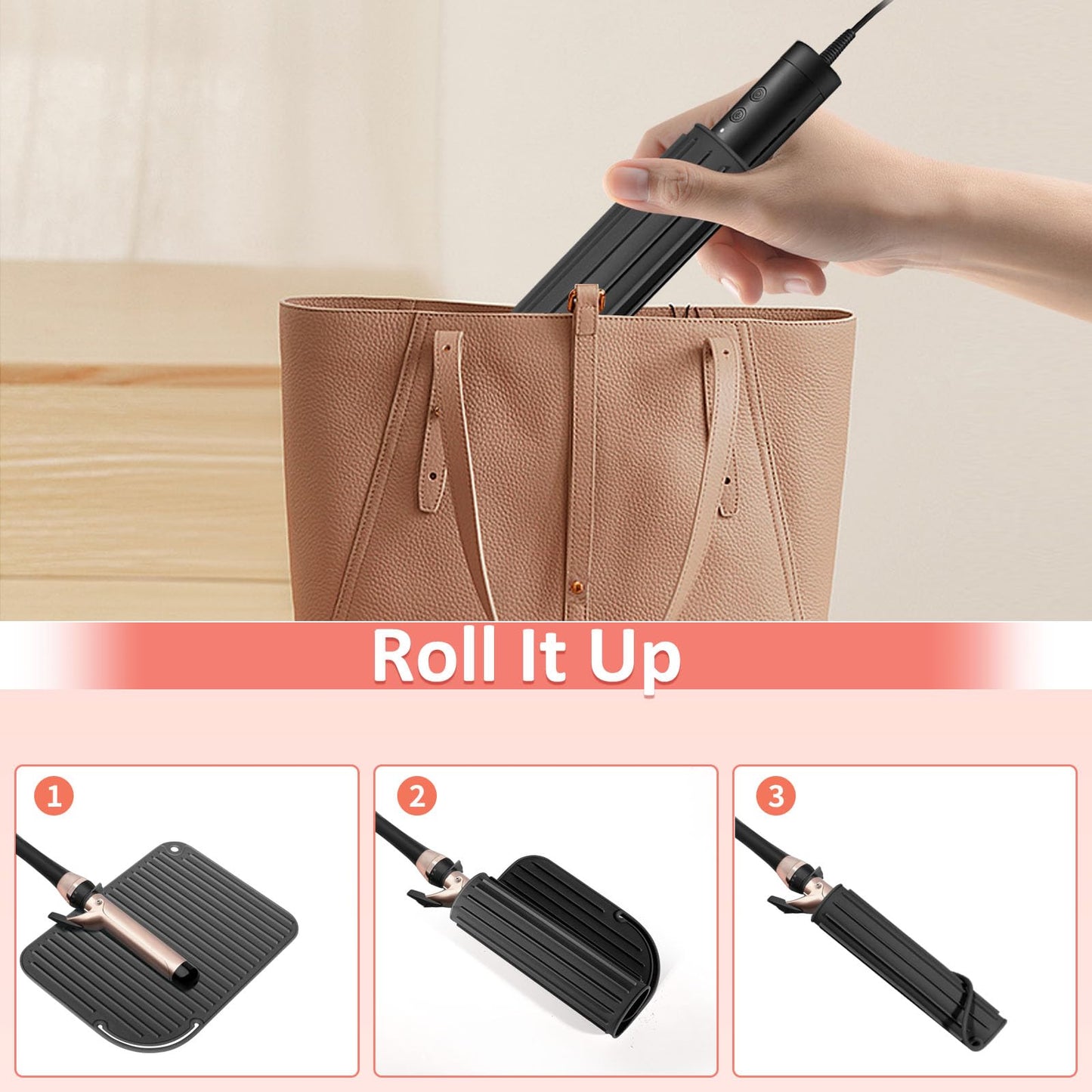 Quccefods 2 Pack Heat Resistant Mat Large Silicone Hot Hair Tools Holder for Curling Irons Flat Iron Hair Styling Tools Mat Portable Vanity Pad