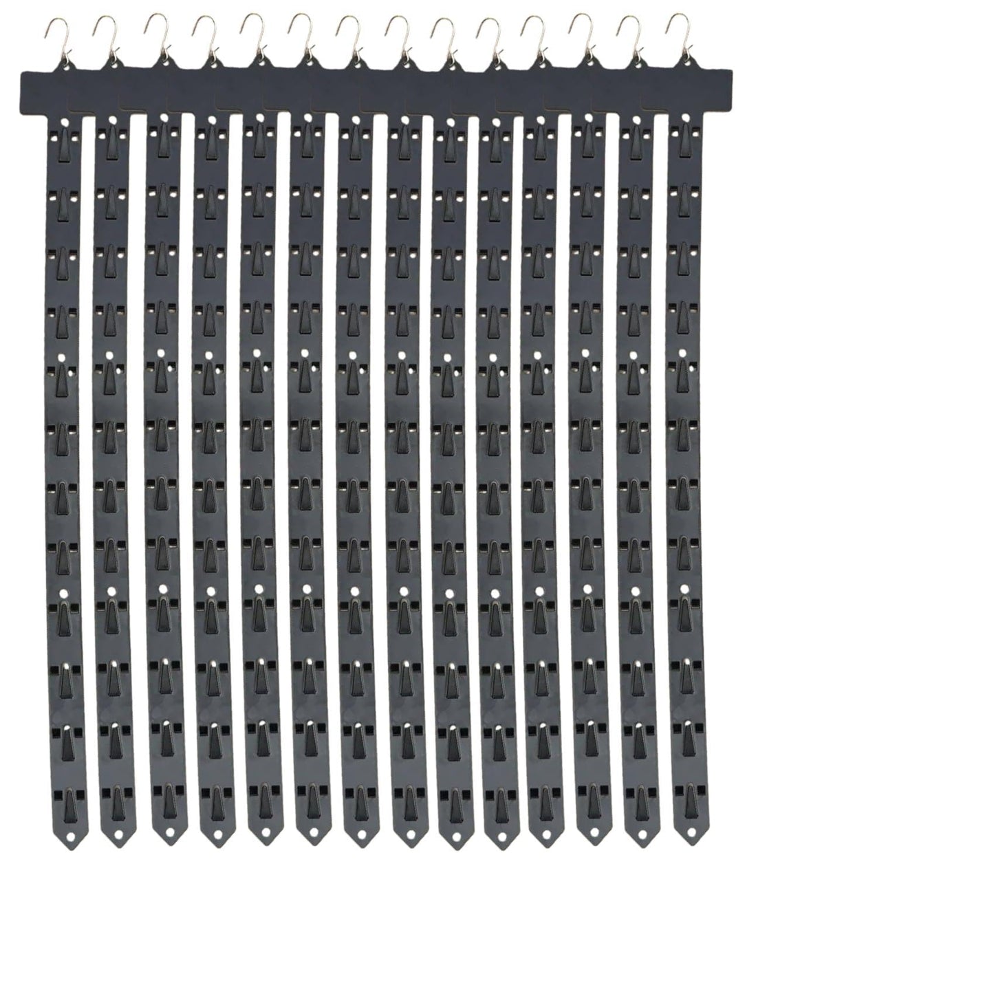 Gskmbquw Retail Display organizer Hanging Merchandise Strips with Hooks 24.80 Inch Length Space-Saving Design with Tail Holes 20pcs-black