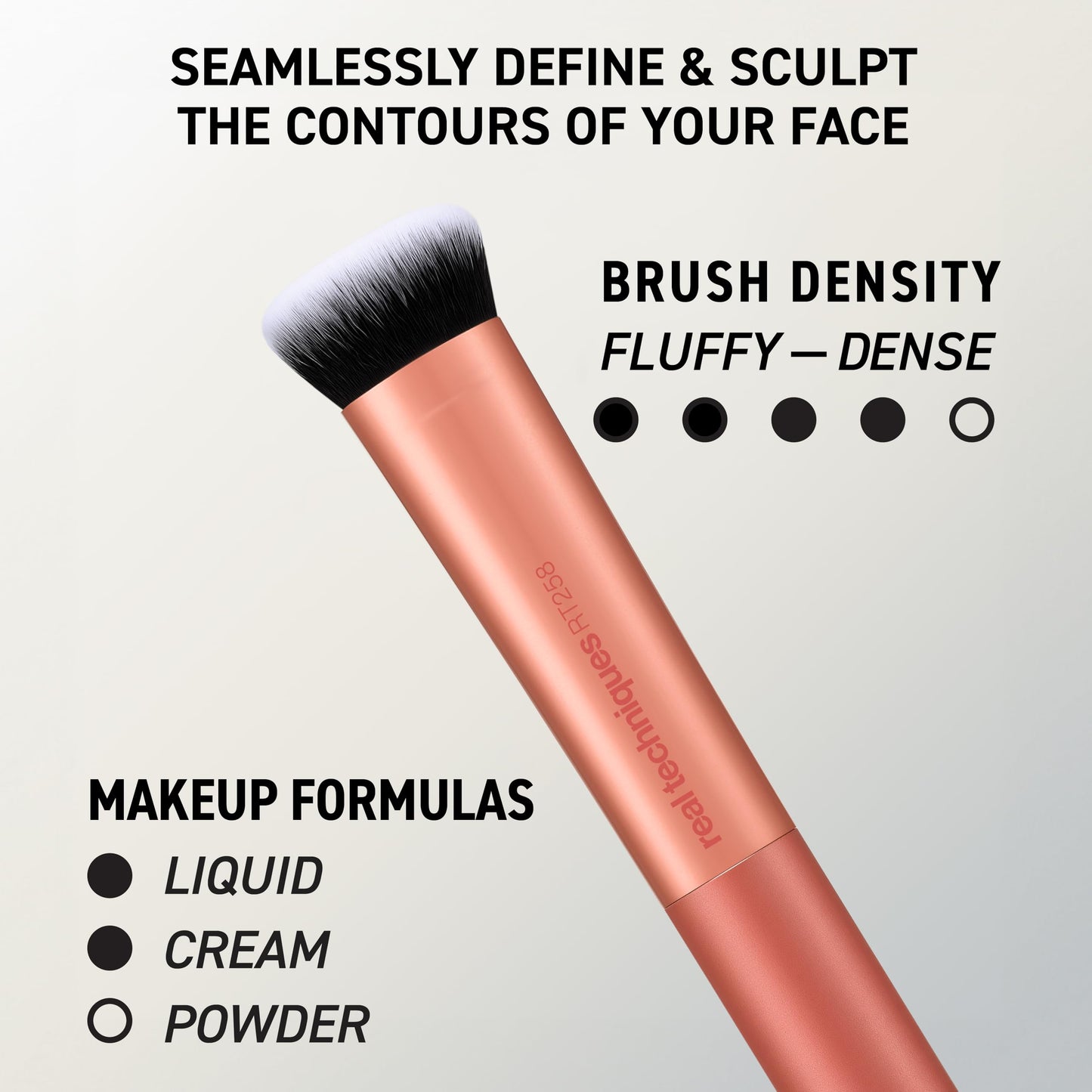 Real Techniques 4 Piece Face Base Makeup Brush Set, for Concealer, Foundation, Contour, & Setting Powder, Makeup Brushes for Blending & Buffing, & Sculpting, Travel Friendly, Gift Set, Cruelty-Free