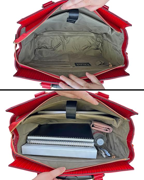 JKM and Company Alligator Compatible With Computer iPad, Laptop Tablet Rolling Tote Bag Briefcase Carryall Bag
