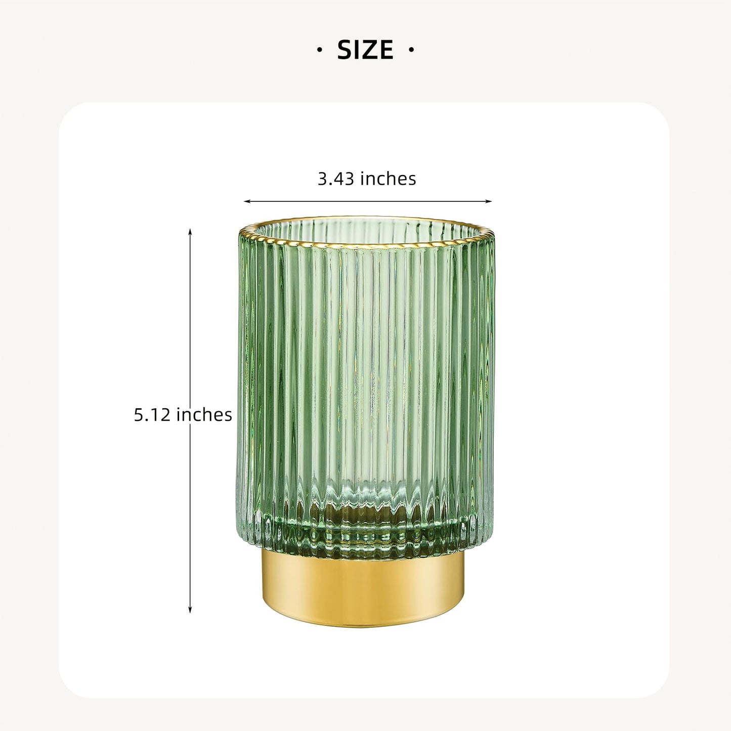 LEICURACE Makeup Brush Holder Organizer,Toothbrush Holders,Desk Pen Pencil Holder,Multifunctional Vintage Glass Brush Cup（L/Green/A3-6-US）