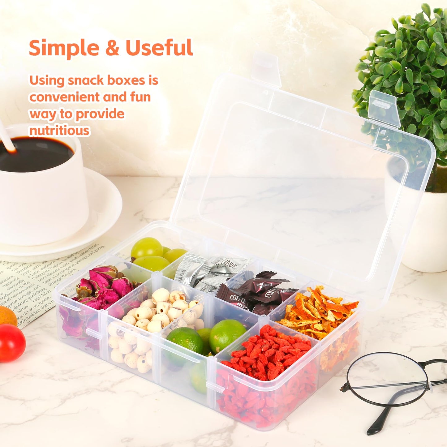 AQSXO 4 Pcs Snack Box Container.