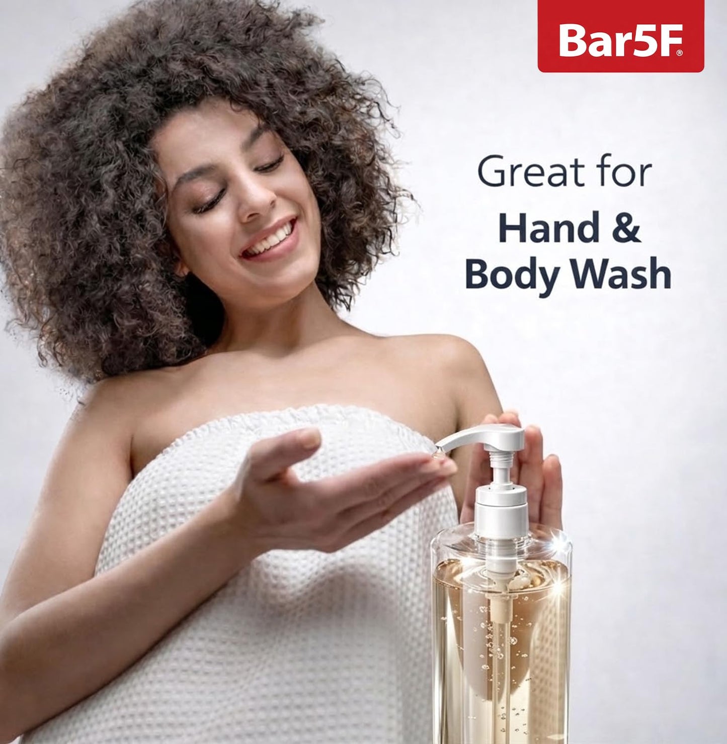 Bar5F Pump Bottle (2-Pack 32-Ounce 1-Liter) Empty for Shampoo Conditioner Body Wash Lotion BPA-Free Crystal-Clear