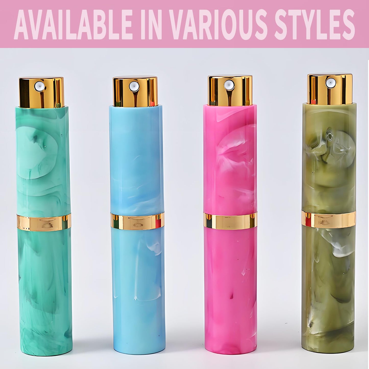 AMBOJ 10ML Atomizer Refillable Perfume Spray Bottle for Travel, Cute Empty Perfume Dispenser, Portable Sprayer Travel Essentials for Men and Women, Luxury blue marble pattern
