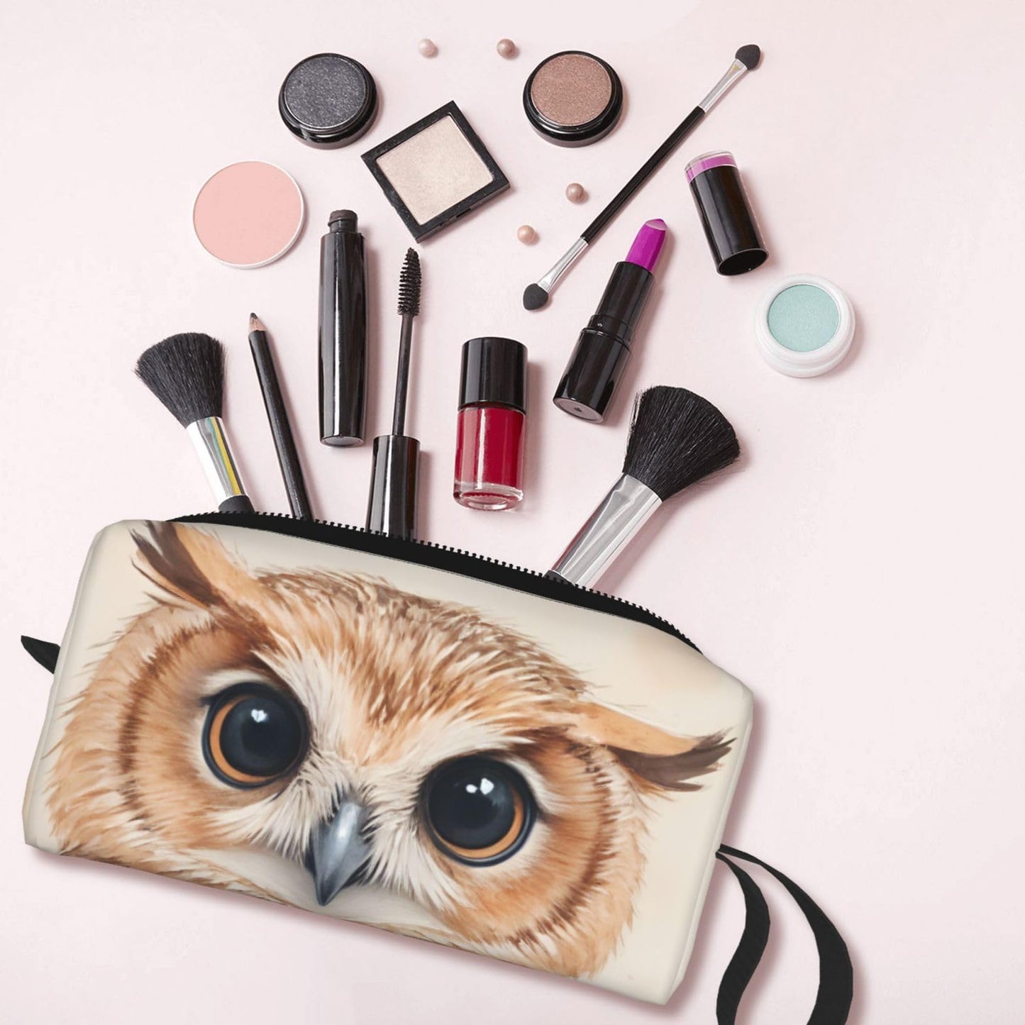 OLUSENMO Owl Makeup Bag Small Compact