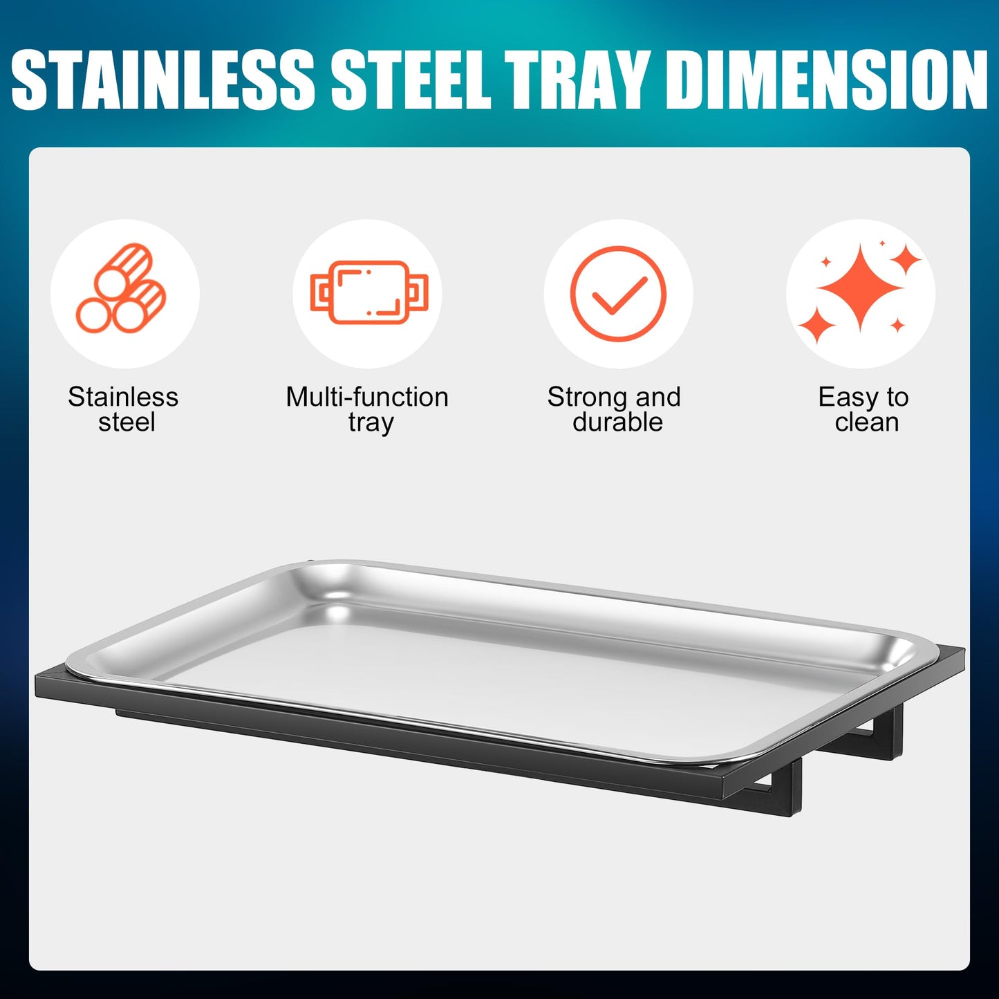 Poarmeey Adjustable Rolling Tattoo Tray Cart Stainless Steel Trolley
