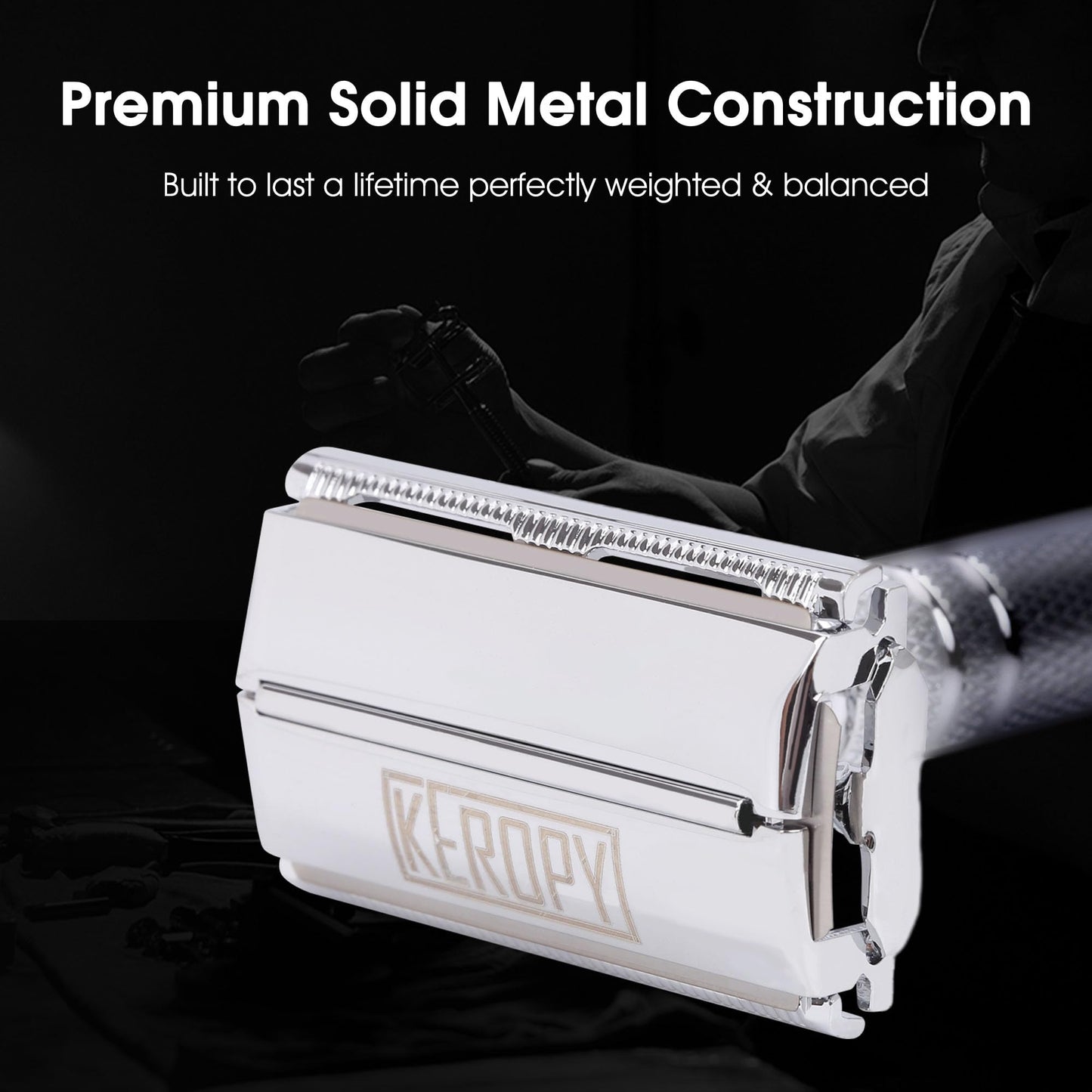 Double Edge Safety Razor with 10 Disposable Blades - Single blade double edge razor for men - Metal razor with Long Handle for close shave - Classic Clean Shave Single blade razor