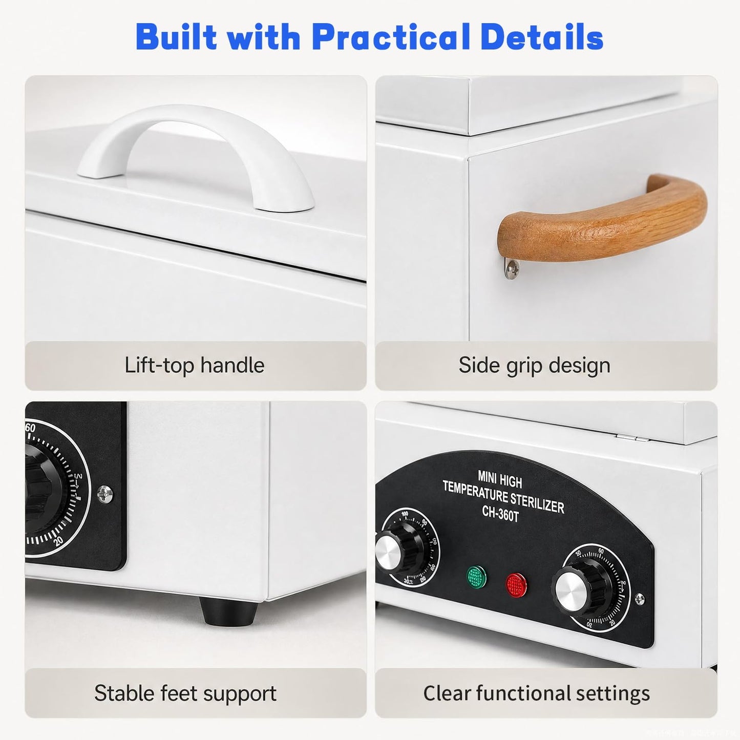 High Temperature Sterilizer Autoclave Machine, 110V 1.5L Metal Tool Cleaner Machine, 300W esterilizador de manicura, Nail Tool Sterilizer with Timer for Sundry Beauty Hair Nail Metal Tools