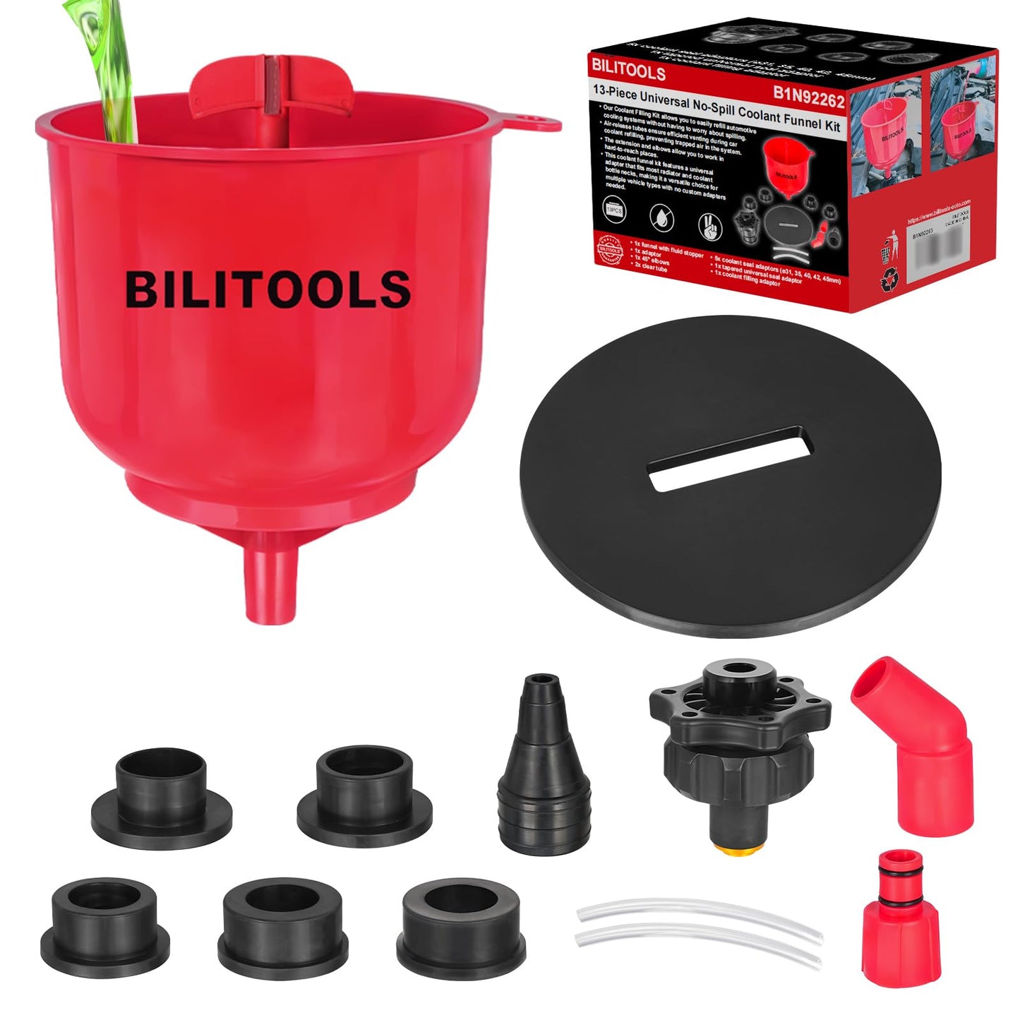 BILITOOLS Coolant Funnel Kit, Automotive Radiator Coolant Filling Tool