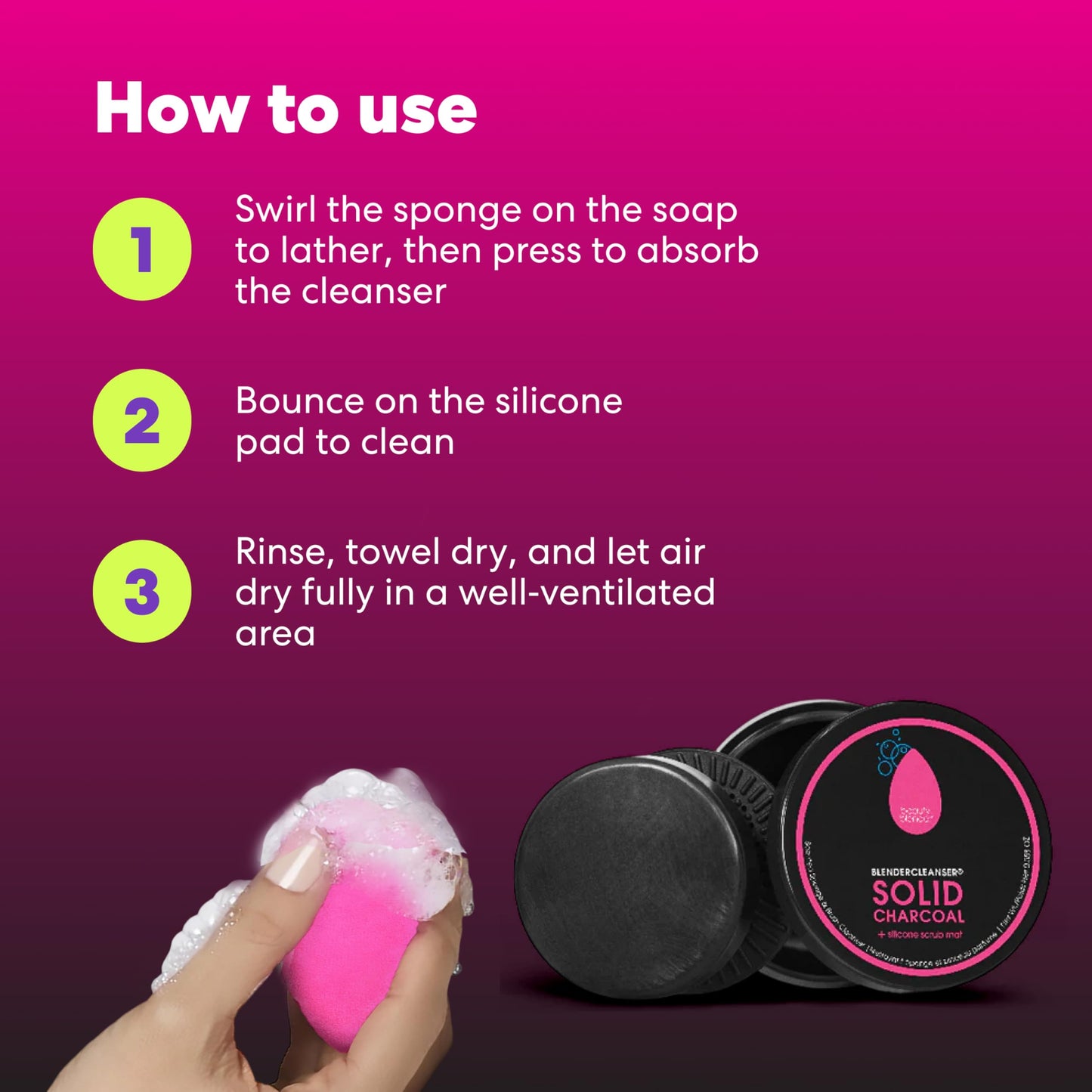 beautyblender Blendercleanser Solid Charcoal, 1oz