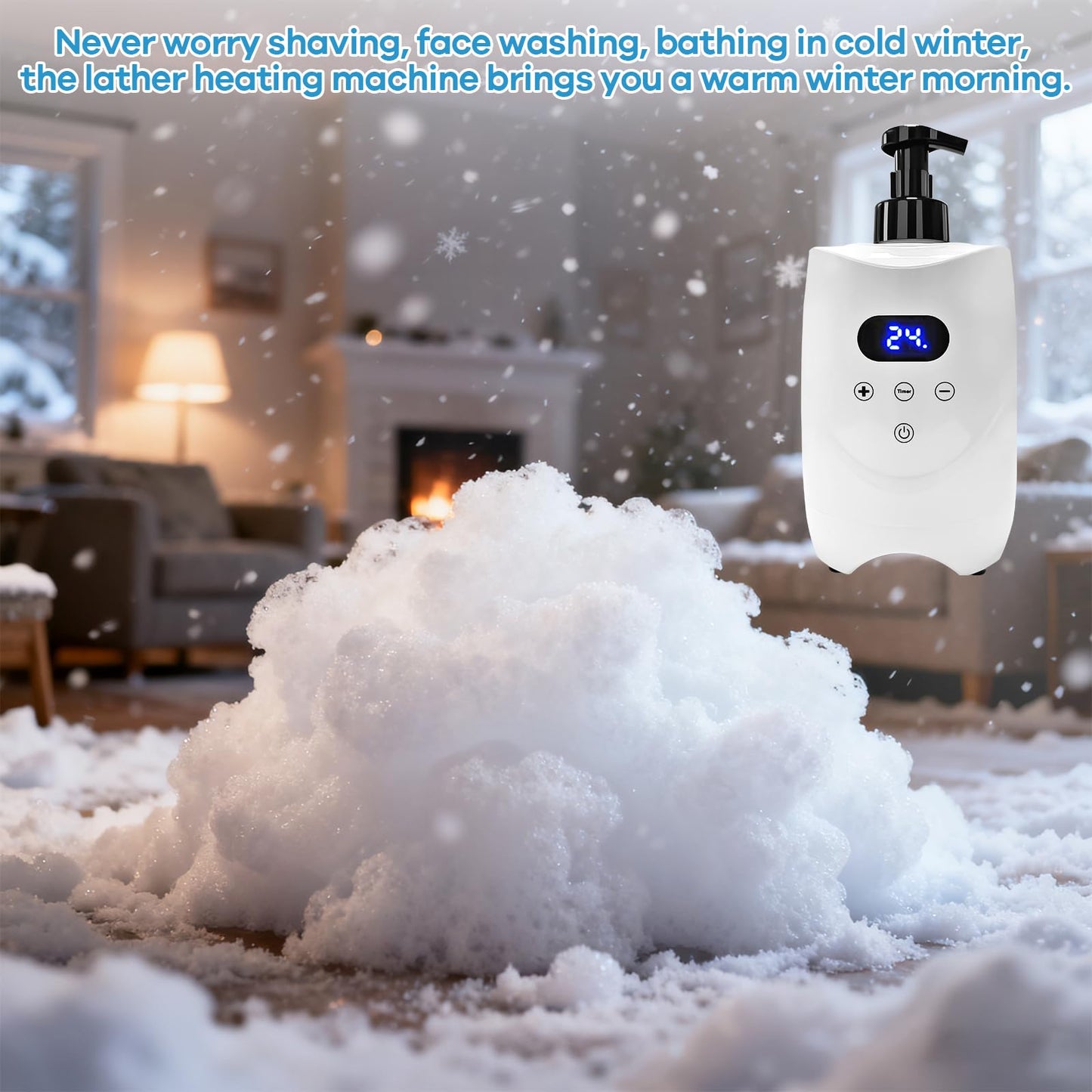 BACTIBLAST Hot Lather Machine for Shaving Professional Lather Maker for Men Face Shaving with 2 * 500ml Foam Bottle Large Capacity Shaving Foam Machine Warmer for Home Salon Barber Shop
