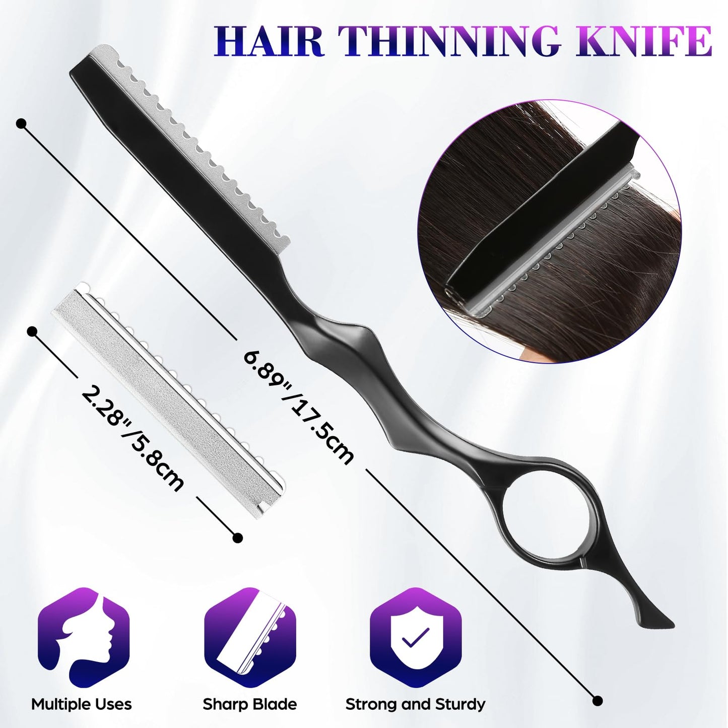 Wenshall Hair Cutting Scissors Professional 6.89 inch Barber Scissors Multifunctional Salon Thinning Scissors Straight Shears Tools for Mother Father Friends' Christmas Gift