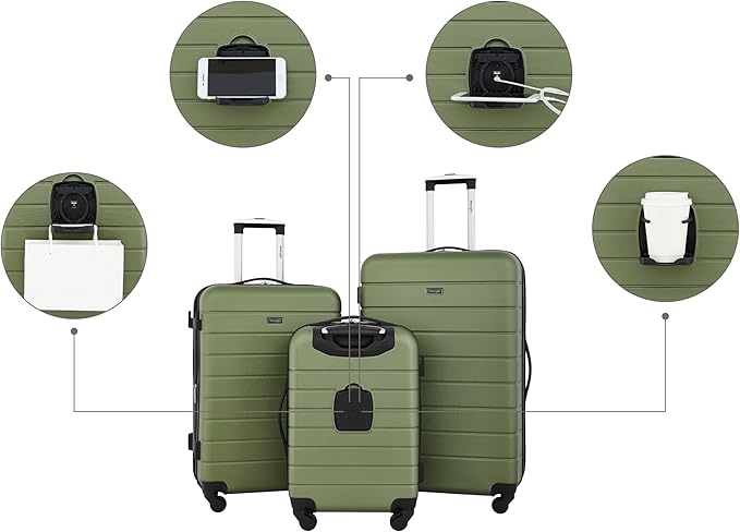 Wrangler 20" Smart Spinner Carry-On Luggage With Usb Charging Port, 20 Inch Carry-On, Olive Green