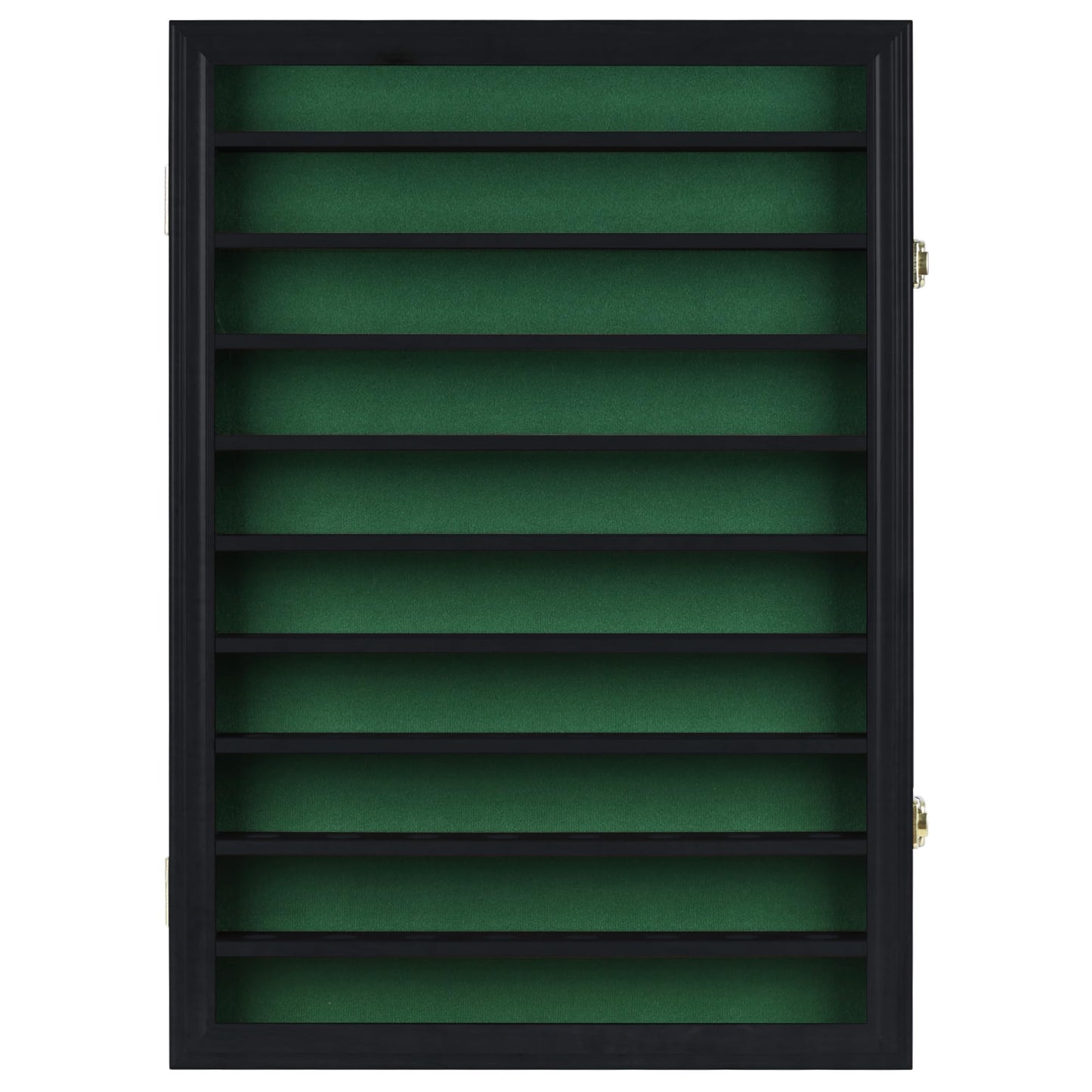 DisplayGifts 80 Golf Ball Display Case Cabinet Wall Rack Holder Solid Wood Frame with UV Protection Lockable Acrylic Door, Wall Mounted or Stand Great Golfer's Gift (Black Finish)