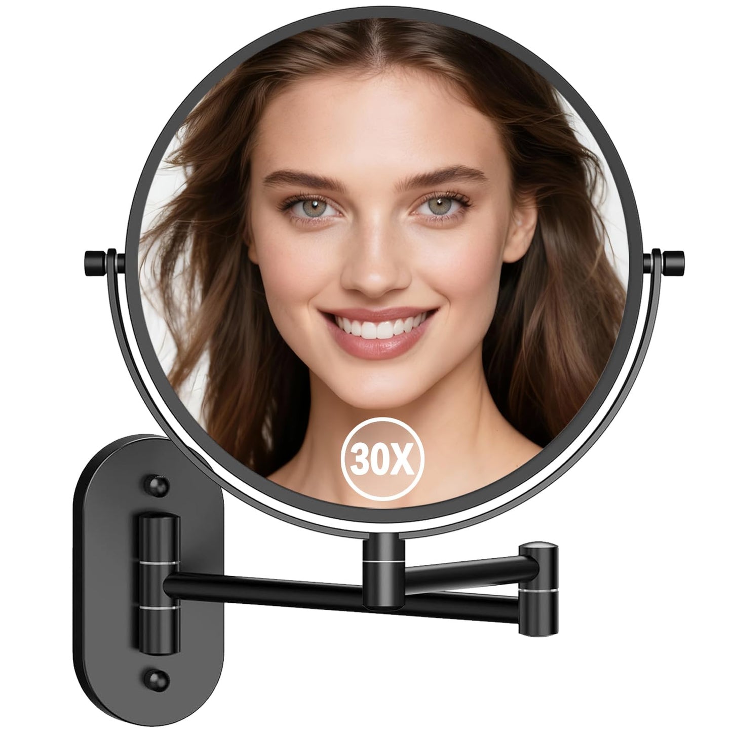 Wall Mounted Makeup Mirror with Magnification, 30X Magnifying Mirror for Wall, Bathroom Mirror for Shaving, Vanity Mirror Wall Mounted for Daily use, 8 Inch