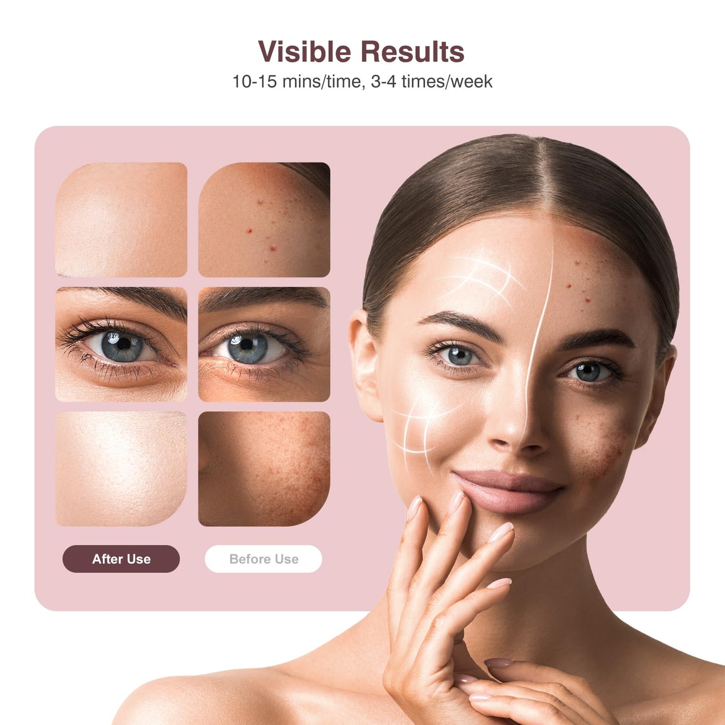 INTEO Red Light Therapy for Face 4 Modes, Breathable Red Light Therapy Mask with 4 Color Light Modes, 850NM Infrared LED Face Mask Light Therapy with Timer, Portable Led Mask for Home & Travel