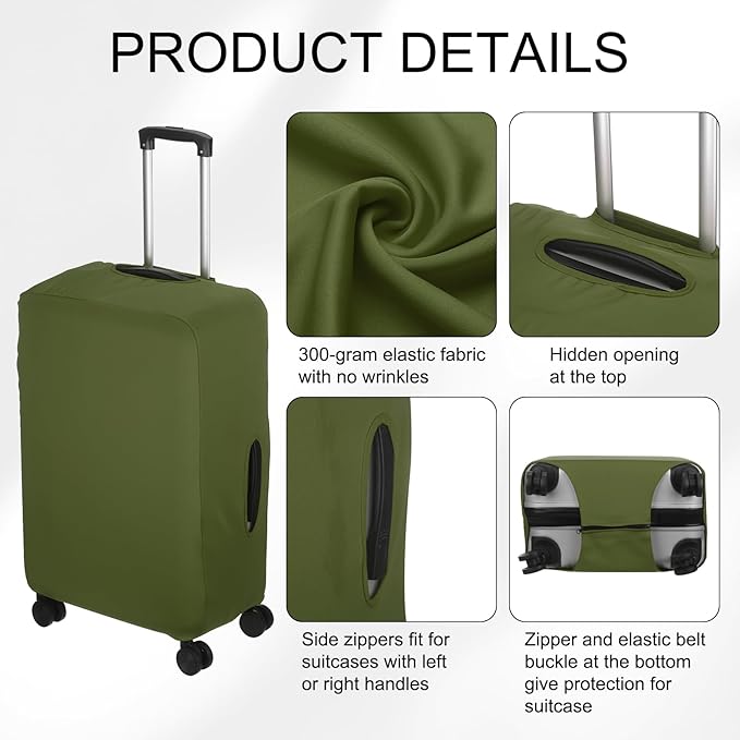 uxcell Travel Luggage Cover, Washable Suitcase Covers for Luggage Anti-scratch Suitcase Protector Elastic Baggage Protective, Fits 18-21 Inch Suit Case, Army Green
