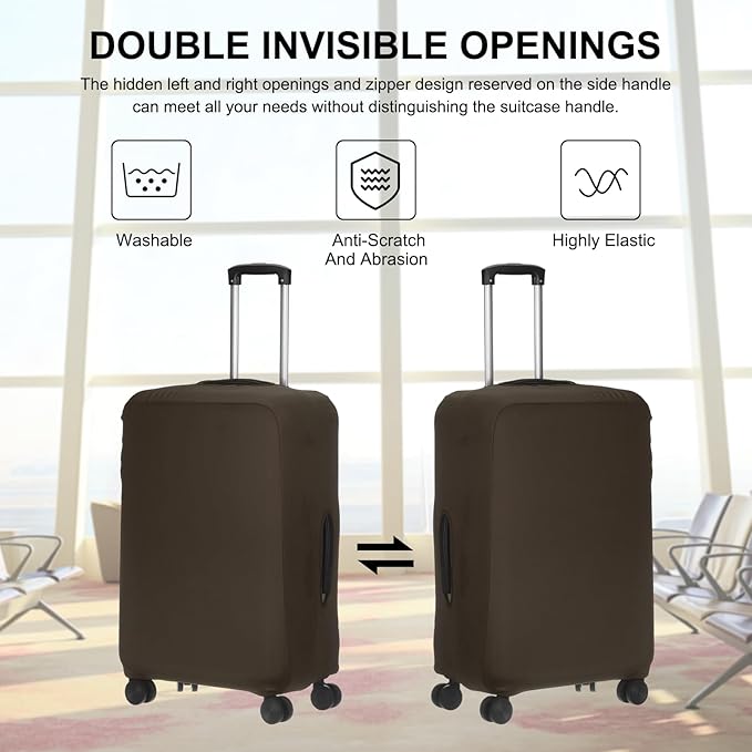 uxcell Travel Luggage Cover, Washable Suitcase Covers for Luggage Anti-scratch Suitcase Protector Elastic Baggage Protective, Fits 26-28 Inch Suit Case, Dark Brown
