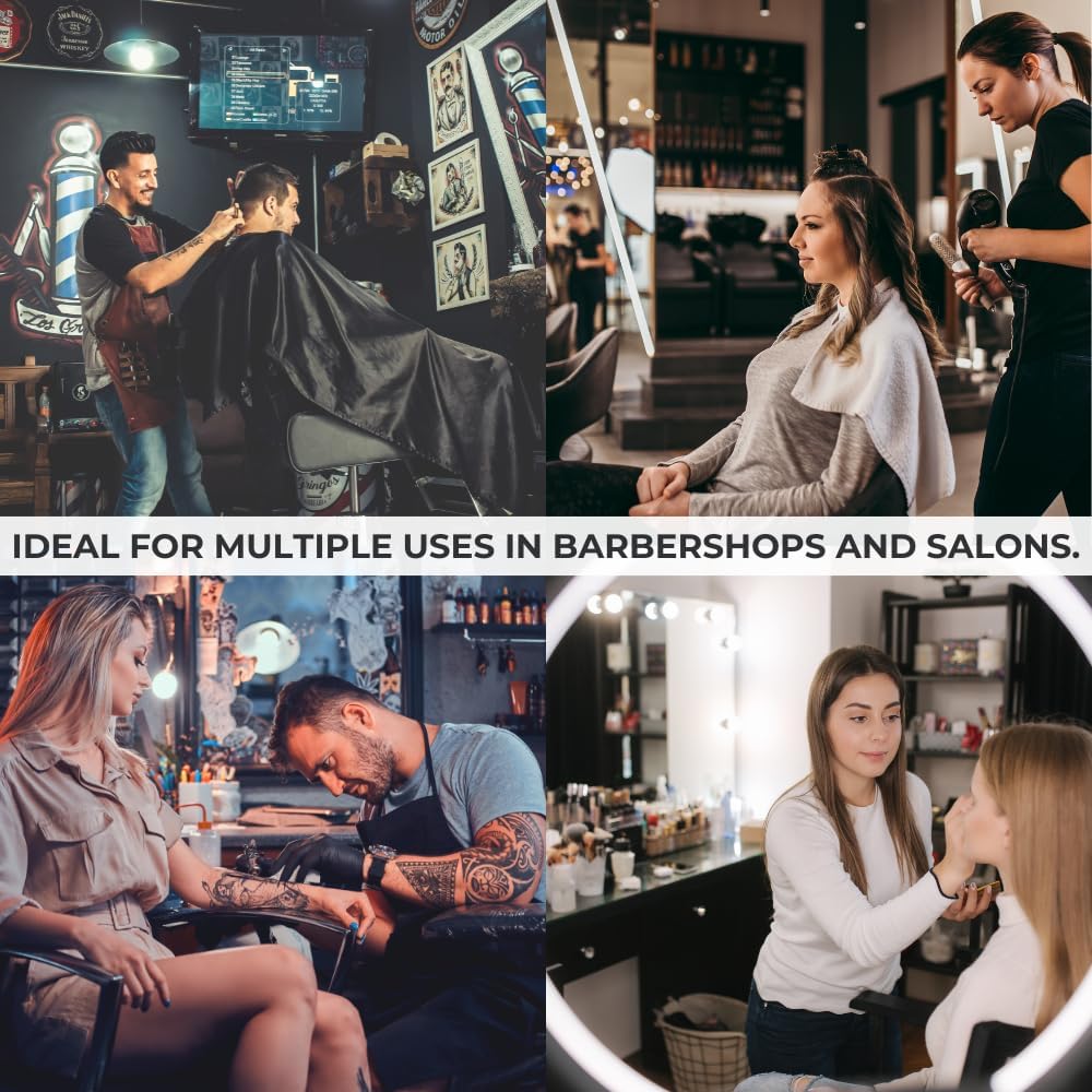 HAPPYPOSH Magnetic Barber Mats for Clippers, Large 4-Piece Modular Barber Station Organizer with 5 Strong Magnets, Non-Slip Magnetic Tool Mat for Professional Barber Shop & Salon Accessories