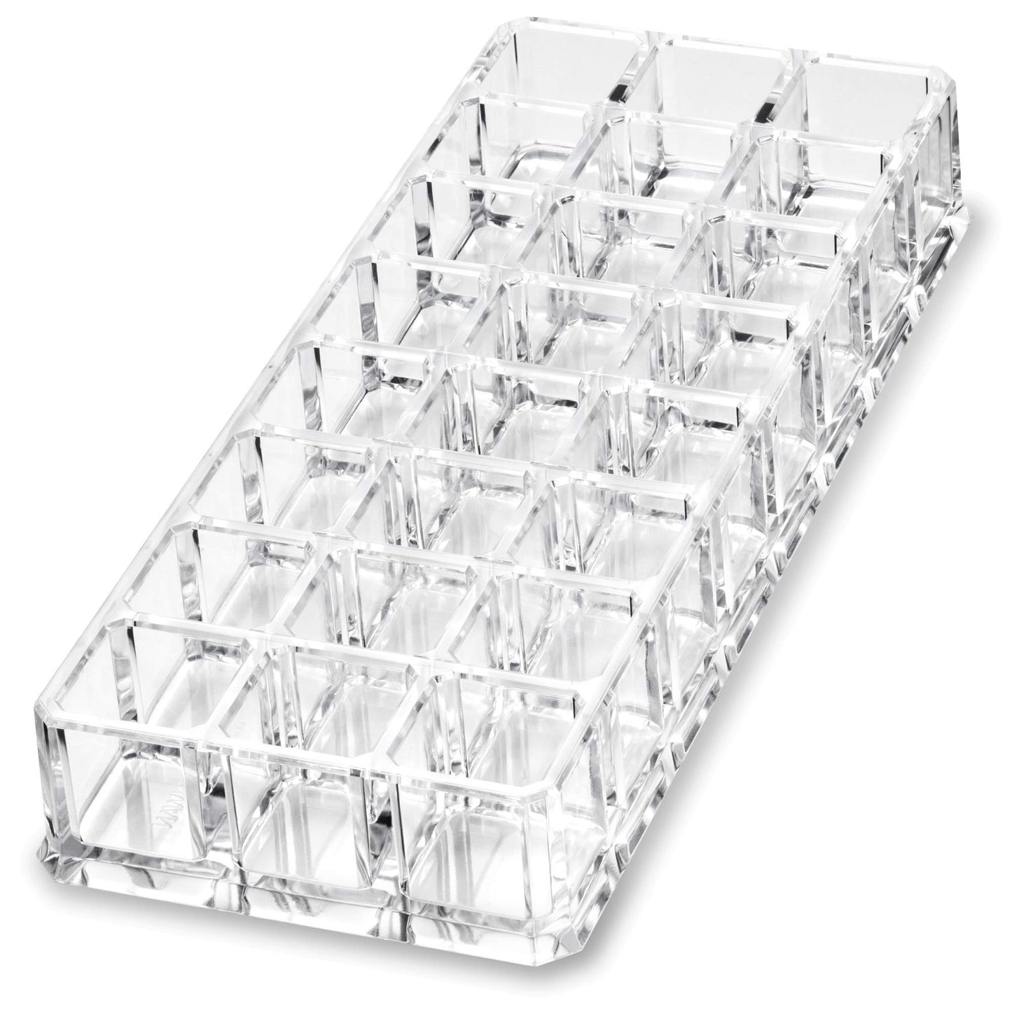 BY ALEGORY (Set Of 2) Acrylic Lipstick Makeup Organizers 24 Space Beauty Storage Refillable Cosmetic Container - Clear