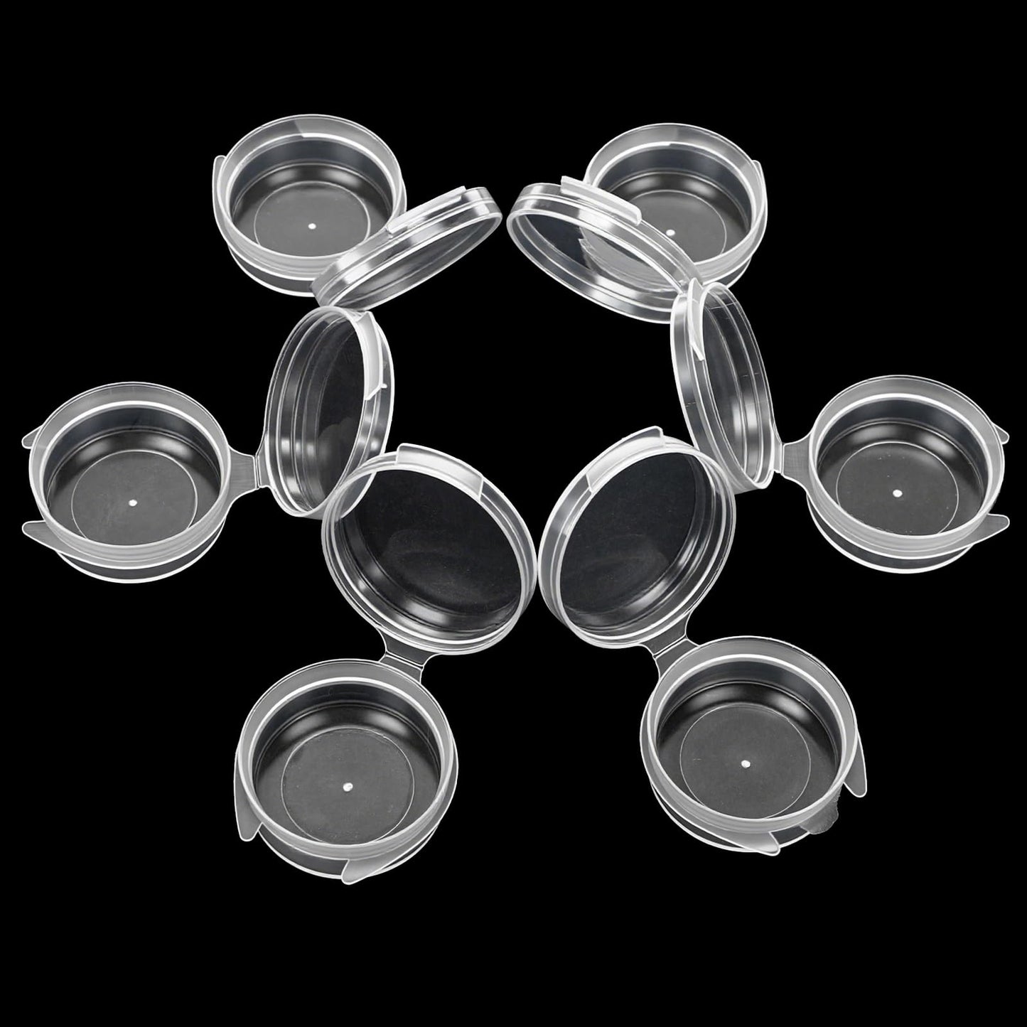 ZEAYEA 100 Pcs Plastic Cosmetic Jars, 5g Makeup Sample Containers with Snap Lids for Travel, Mini Empty Clear Pot for lotions, creams, beads, Powder