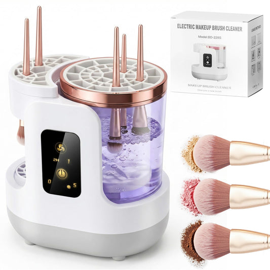 2026 Upgraded 3-in-1 Electric Makeup Brush Cleaner & Dryer, Automatic Deep Cleaning Brush Washer Machine for All Sizes, USB-Powered Portable Cosmetic Brush Cleaner for Foundation, Blush & Sponges
