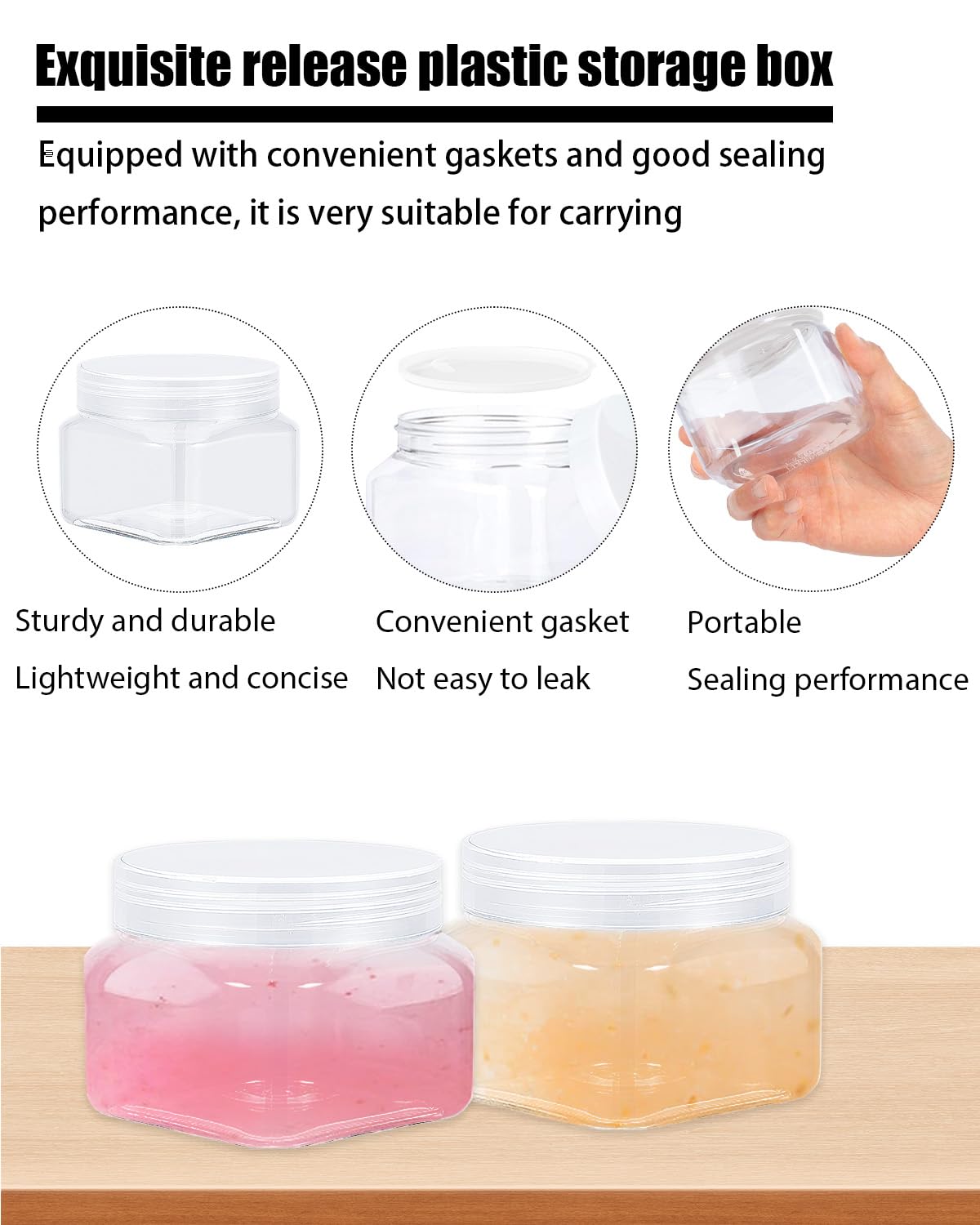 Clear Storage Jars, 16 Pcs 5 Oz Plastic Jars With Lids Plastic Containers With Lids For Lotion, Cream, Body Butter, Makeup, Ointments (Clear)