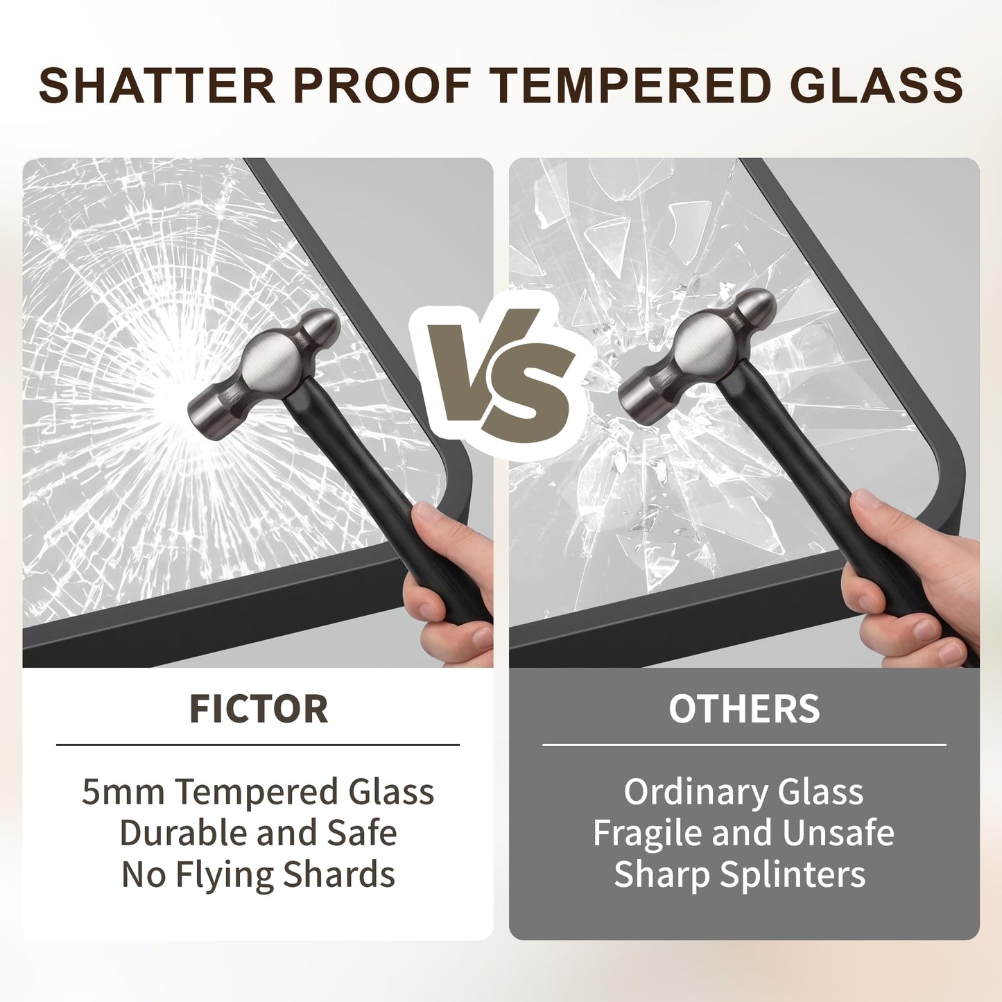 FICTOR Bathroom Mirror, 2 Pack 30"x20" Black Framed Vanity Mirror for Wall, Shatterproof &Anti-Rust Bathroom Mirrors for Over Sink, Bedroom, Living Room, Entryway, Vertical/Horizontal Mount