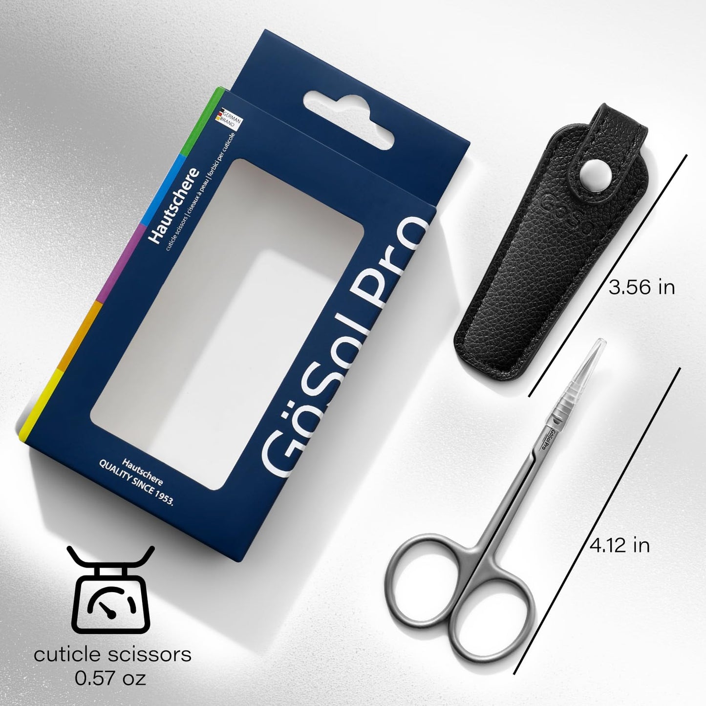 GöSol Cuticle Scissors Extra Fine Curved, Professional Russian Style