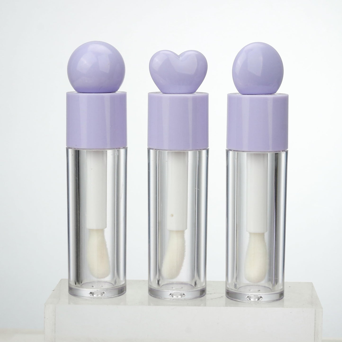 COSIDEA 16pcs 6ml 0.2oz Round Purple big doe foot wand lip gloss tubes for DIY Flat shape thick applicator lip gloss tubes