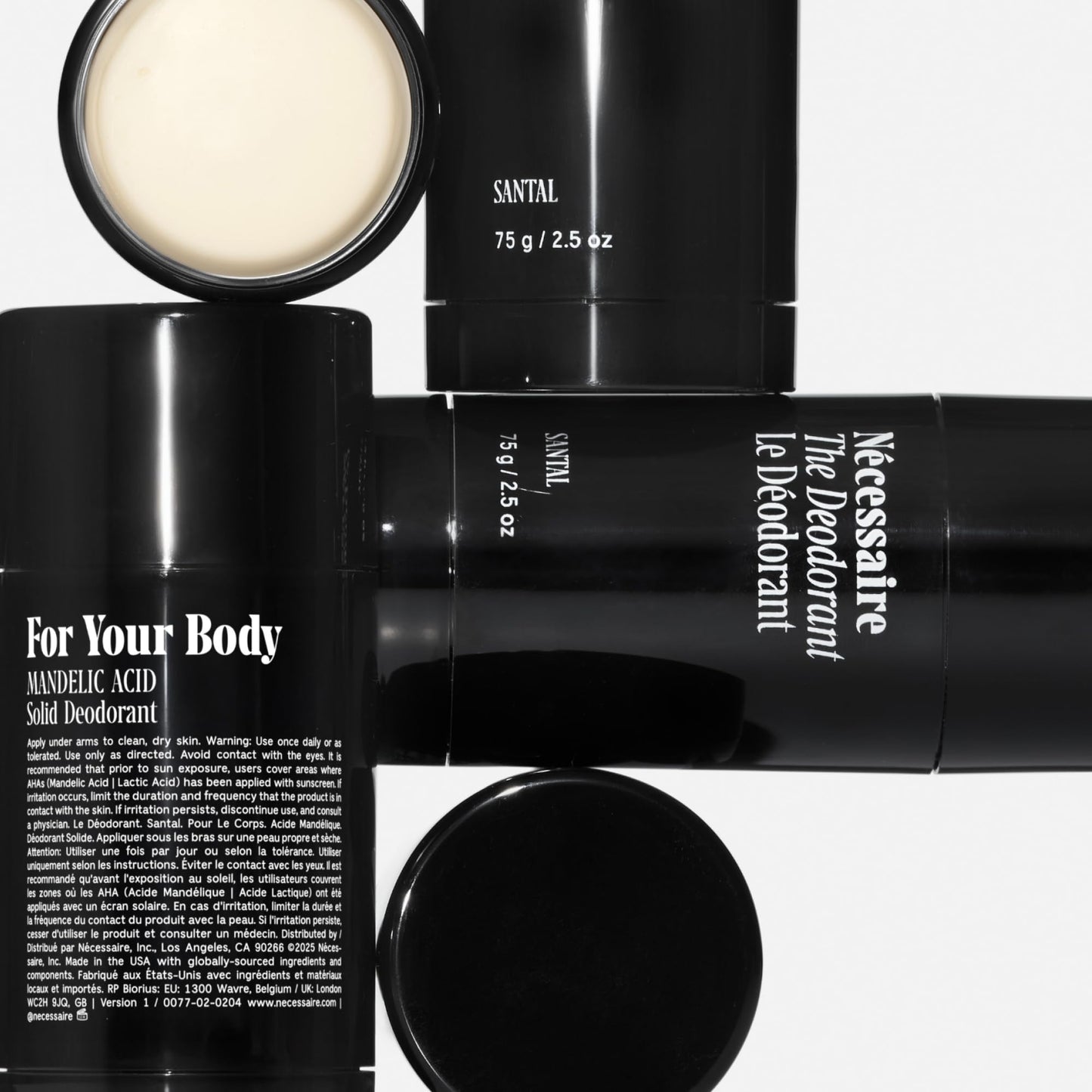 Nécessaire The Deodorant Santal | Aluminum Free Deodorant For Women & Men. Extra Strength Treatment with Mandelic Acid. Free of Baking Soda, Ozokerite & Silicones (75 g/2.5 oz)
