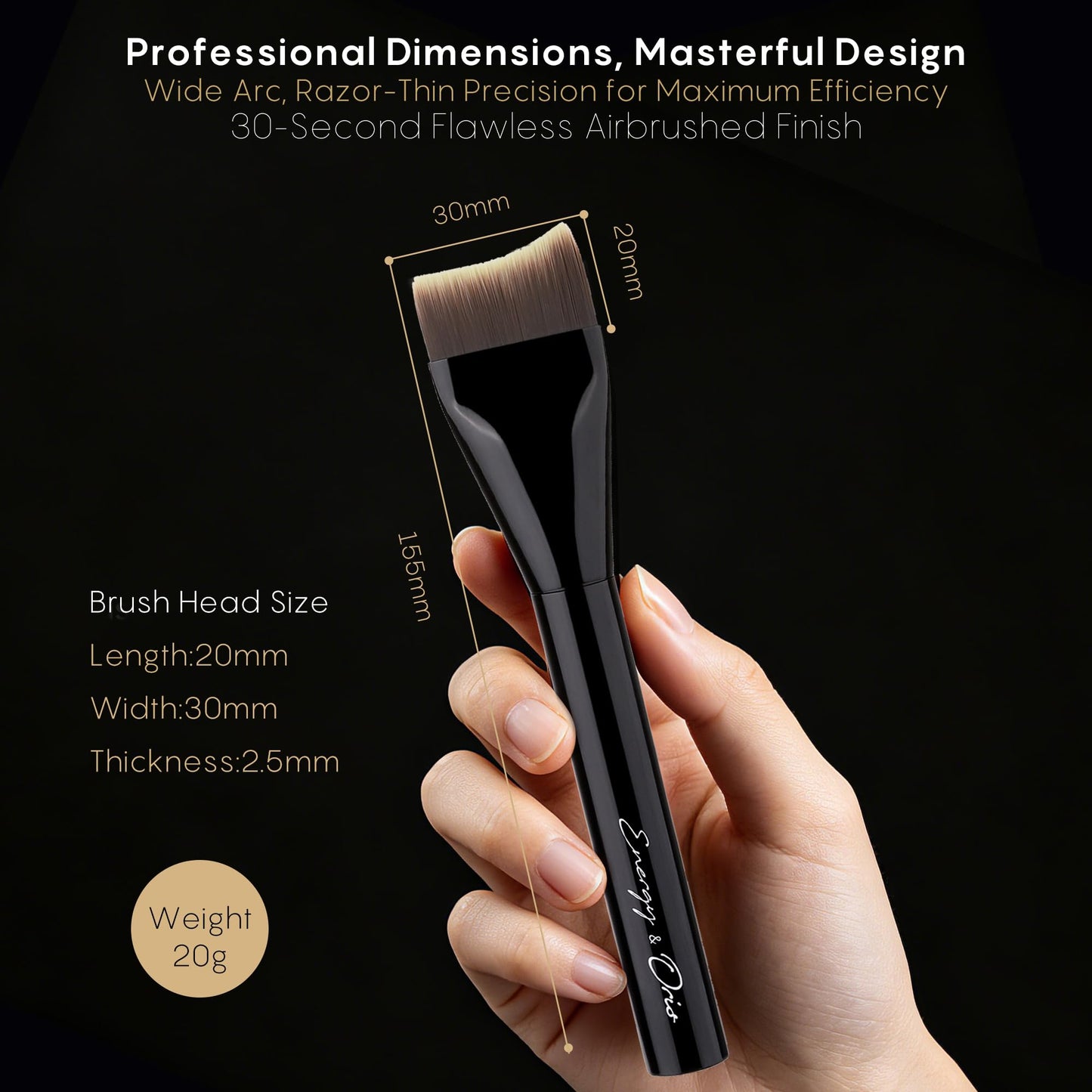 AINOCHI Flat Liquid Foundation Brush, Professional Soft-Focus Foundation Spatula Brush with Premium Toray Synthetic Fiber Blend for High-End Base Makeup, Flawless Blending,1pc