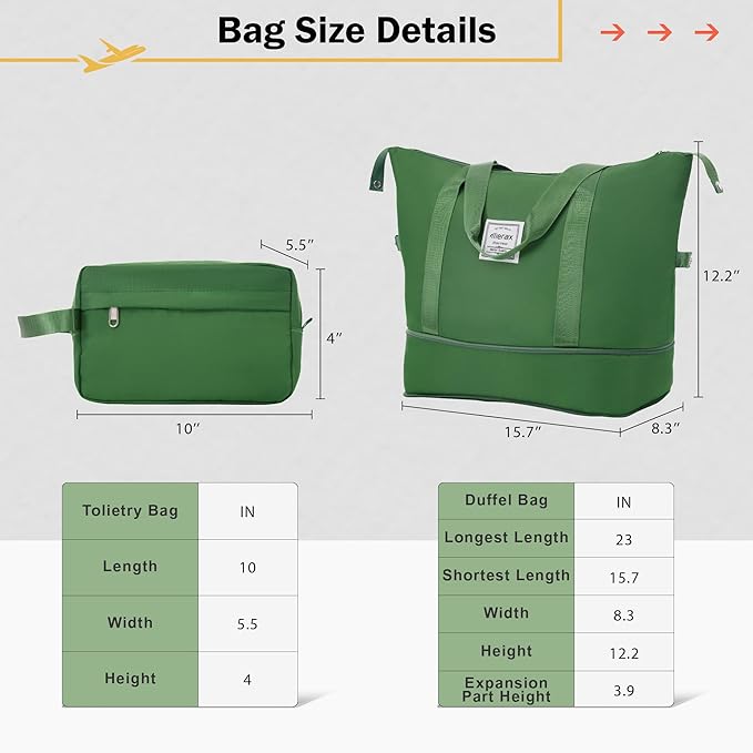 Merax Luggage Sets 2 Piece Suitcase Set, Hardshell 20 IN & 28 IN Suitcase Set with Duffel Bag, Travel Suitcases with Spinner Wheels and TSA Lock(Green)