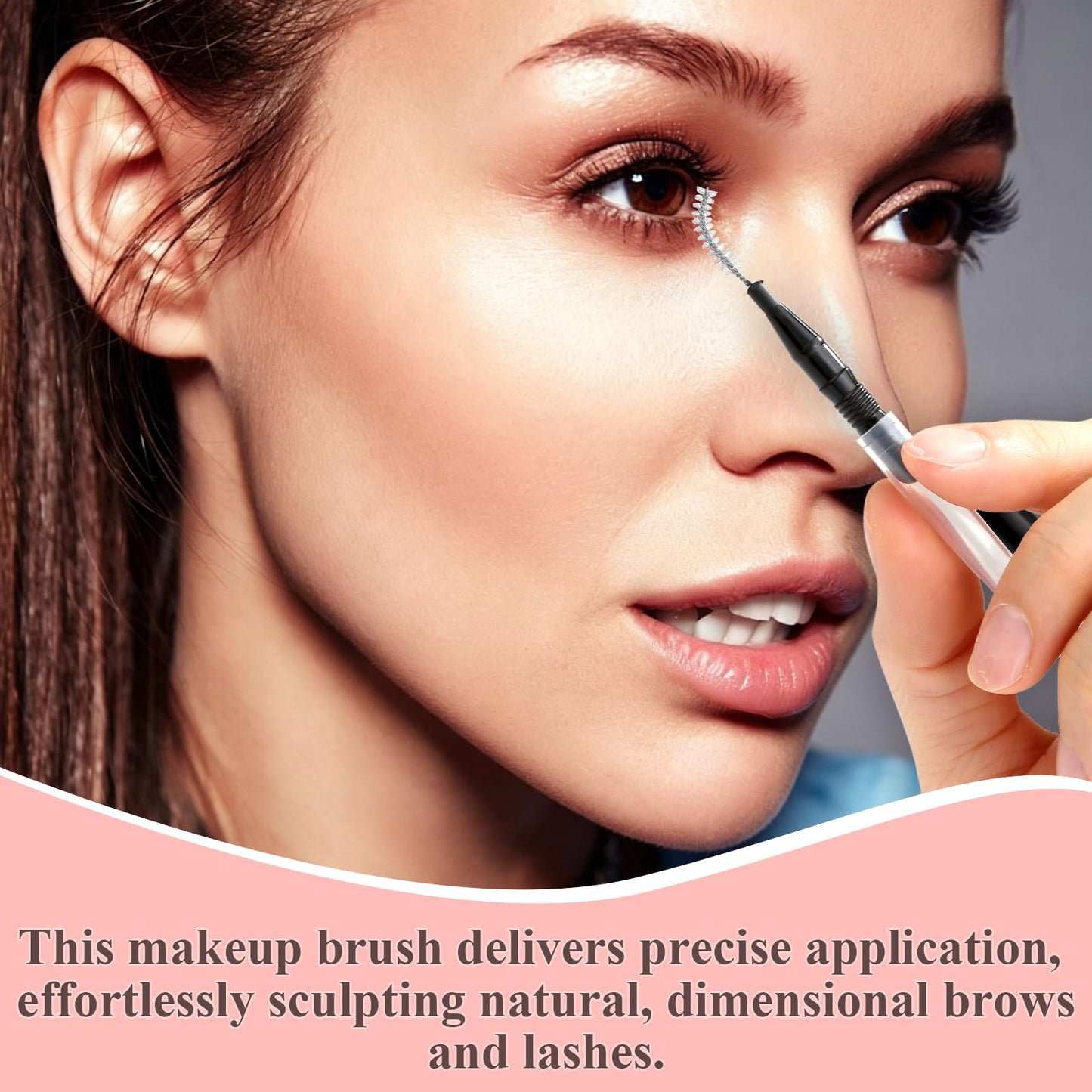 MAPVOLUT 200 PCs Professional Micro Brow & Lash Spoolie Brushes w/Caps - Dual-Use Eyebrow Brush, Eyelash Comb for Lamination, Tint, Lift, Extensions & Makeup Tools