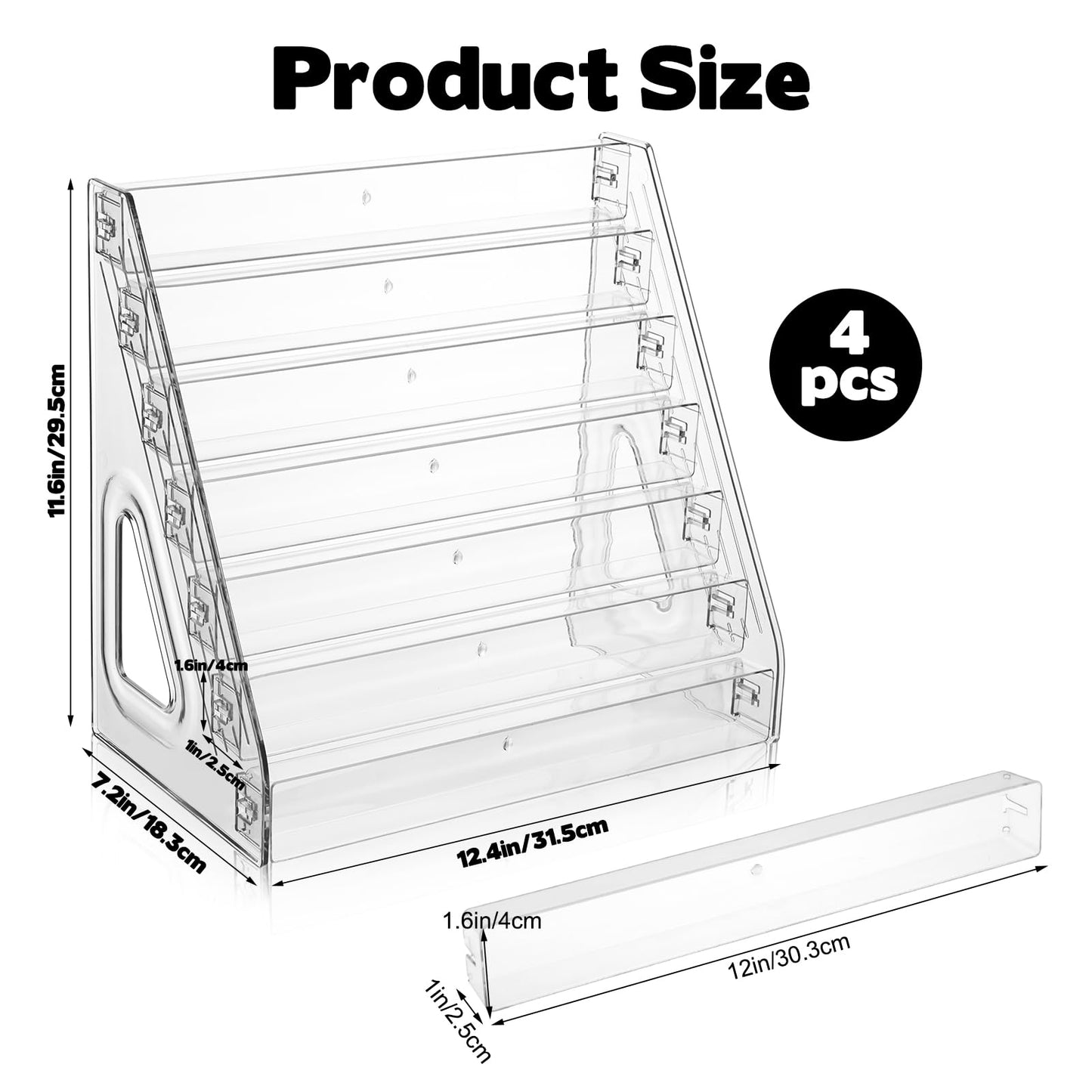 4 Pack 7 Layers Mini Brand Organizer Acrylic Display Rack for Mini Brands Collector Toys Large Capacity Desktop Mini Brand Display for Small Miniature Collectibles, Mini Brand Not Included