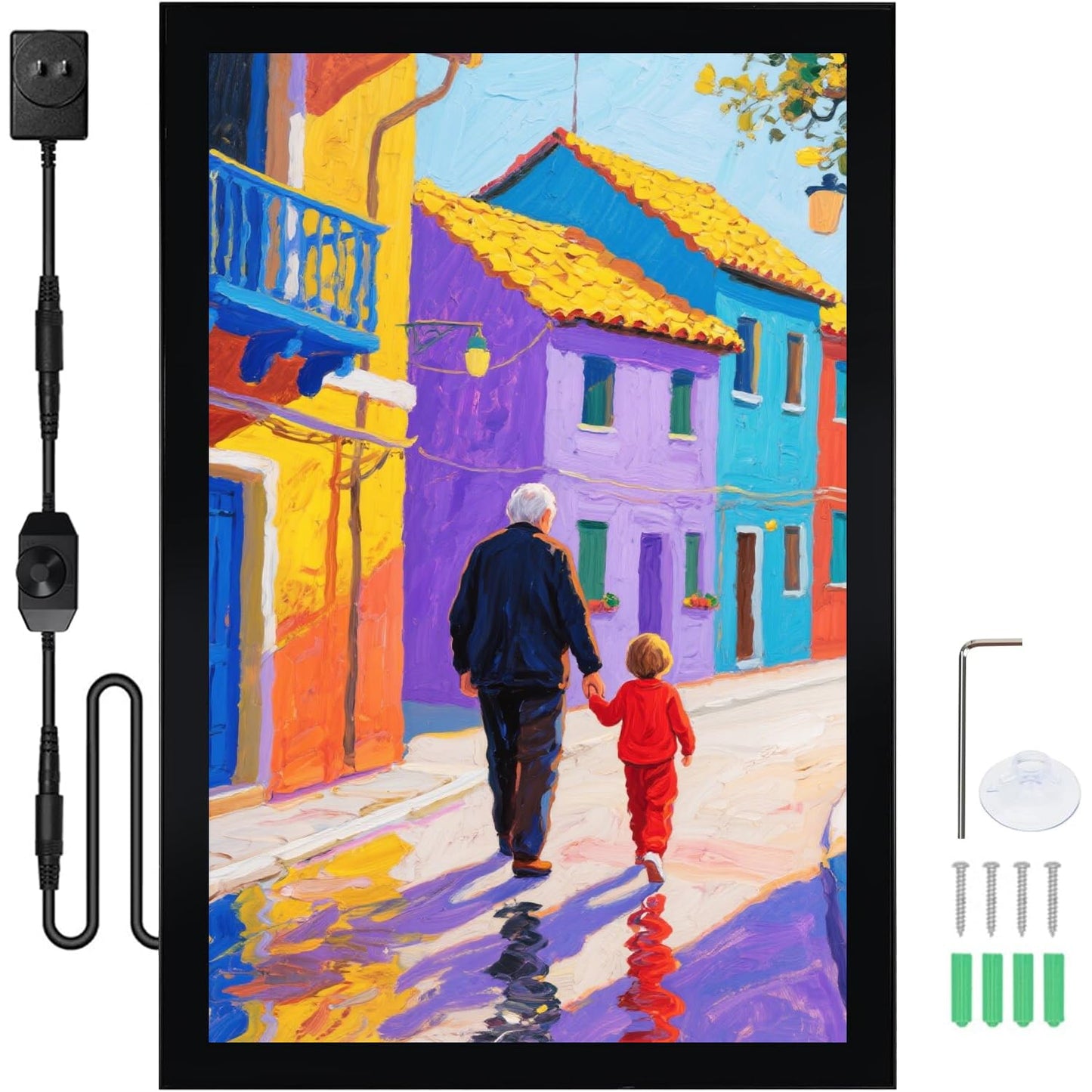 QI XING Led Poster Frame 16x24 Inch, Poster Lights for Wall,Movie Poster Frame with Dimmer Swich,Wall Mounted Magnetic Led Lightbox Display,Backlit Display Horizontally and Vertically
