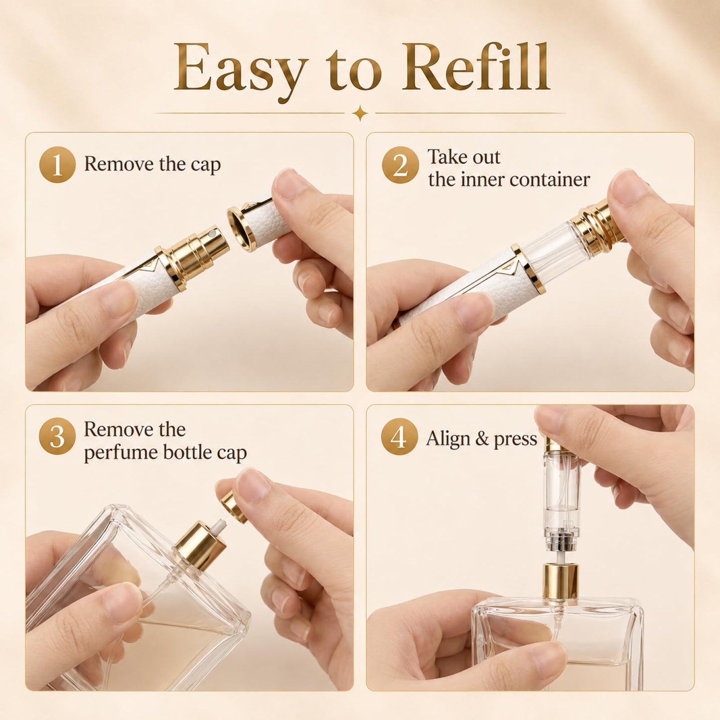 2pcs 5ml Leak Proof Perfume Atomizer, White Black Travel Size Perfume Refill Bottle, TSA Approved Perfume Travel Refillable, Cologne Travel Bottle Refillable, Portable Small Fragrance Spray Bottle