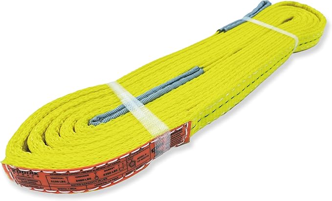 2-Ply Lifting Straps 1”x 12ft Webbing Sling Tree Saver 1Pack Heavy Duty Web Strap Rigging Moving Towing Hoisting Gear KODIAK STRAPS