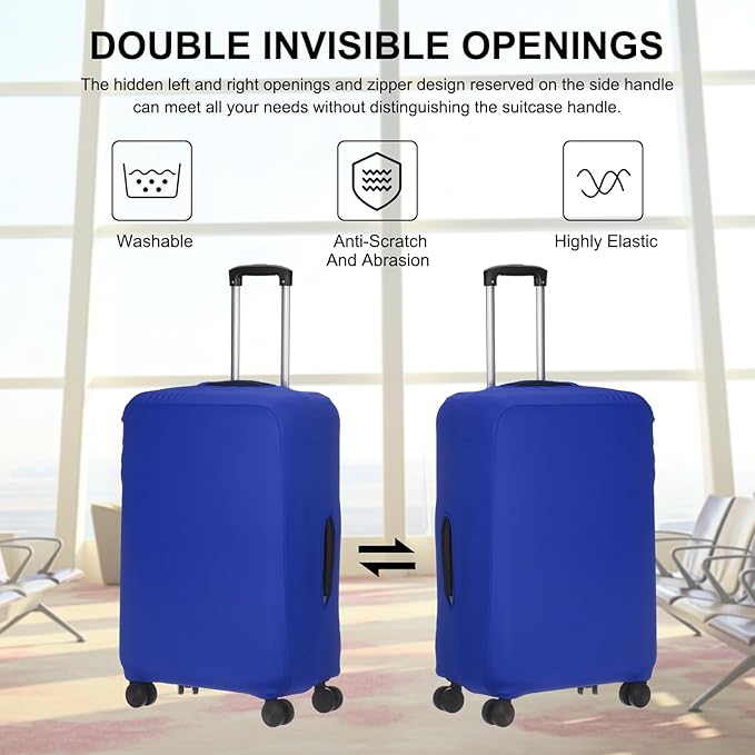 uxcell Travel Luggage Cover, Washable Suitcase Covers for Luggage Anti-scratch Suitcase Protector Elastic Baggage Protective, Fits 22-25 Inch Suit Case, Blue