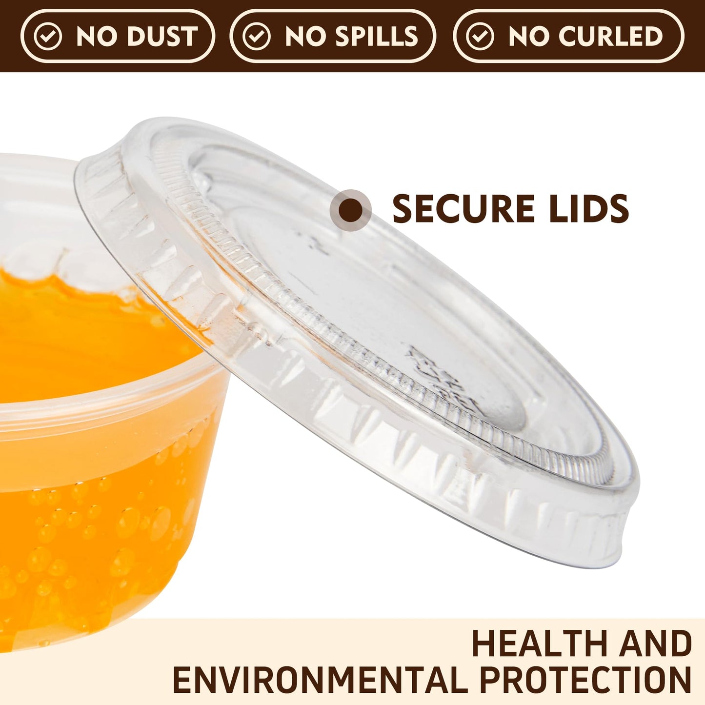 2 oz 500 pack Jello Cups with Lids, Disposable Souffle Cups with Lids, Clear Portion Cups for Dipping Sauce, Salad Dressing, Samples, Meal Prep, and Condiment, Ideal for Lunch, Party to Go, Trips