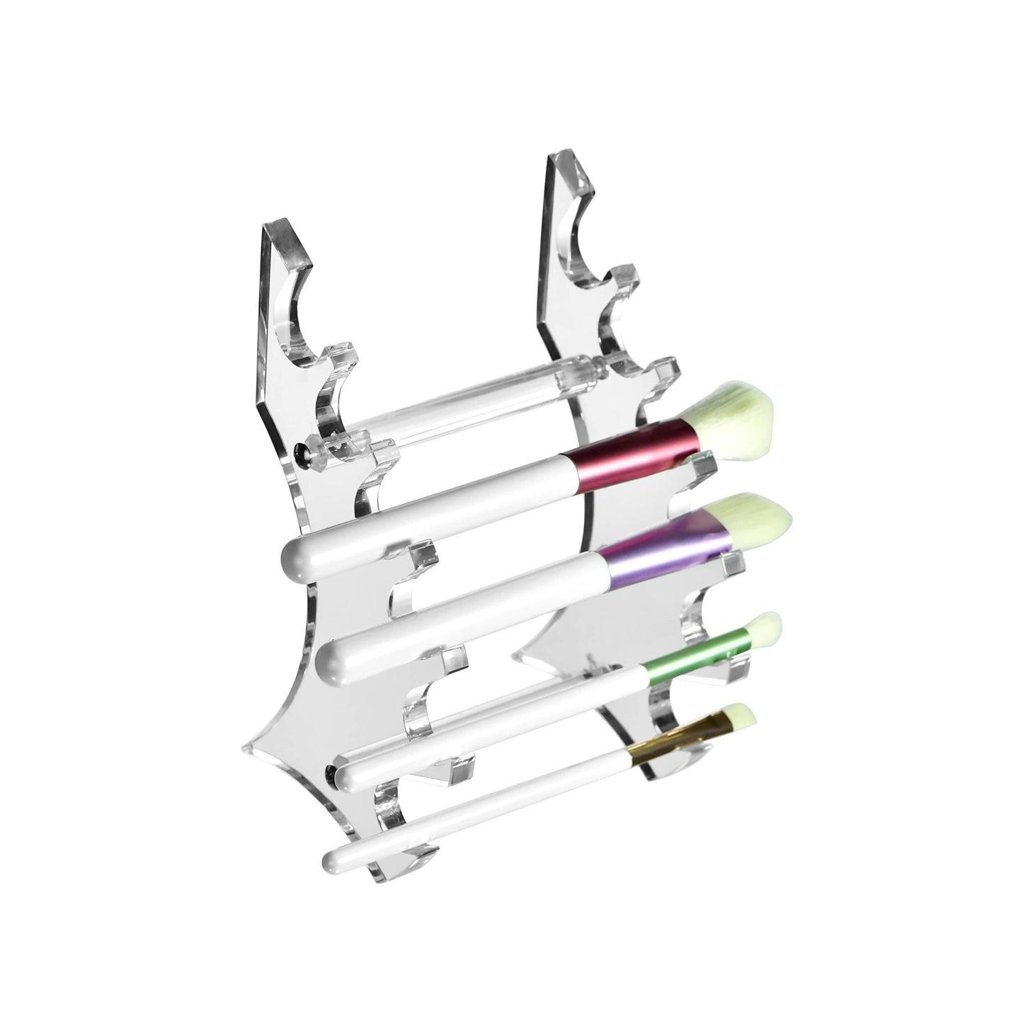AMT Acrylic Pen Holder, CLEAR Makeup Display, Thick and Sturdy, Organizer Holder for Makeup Brush Fountain Pen, E-Cigarette, Vapor Display Case. (6 Slots)