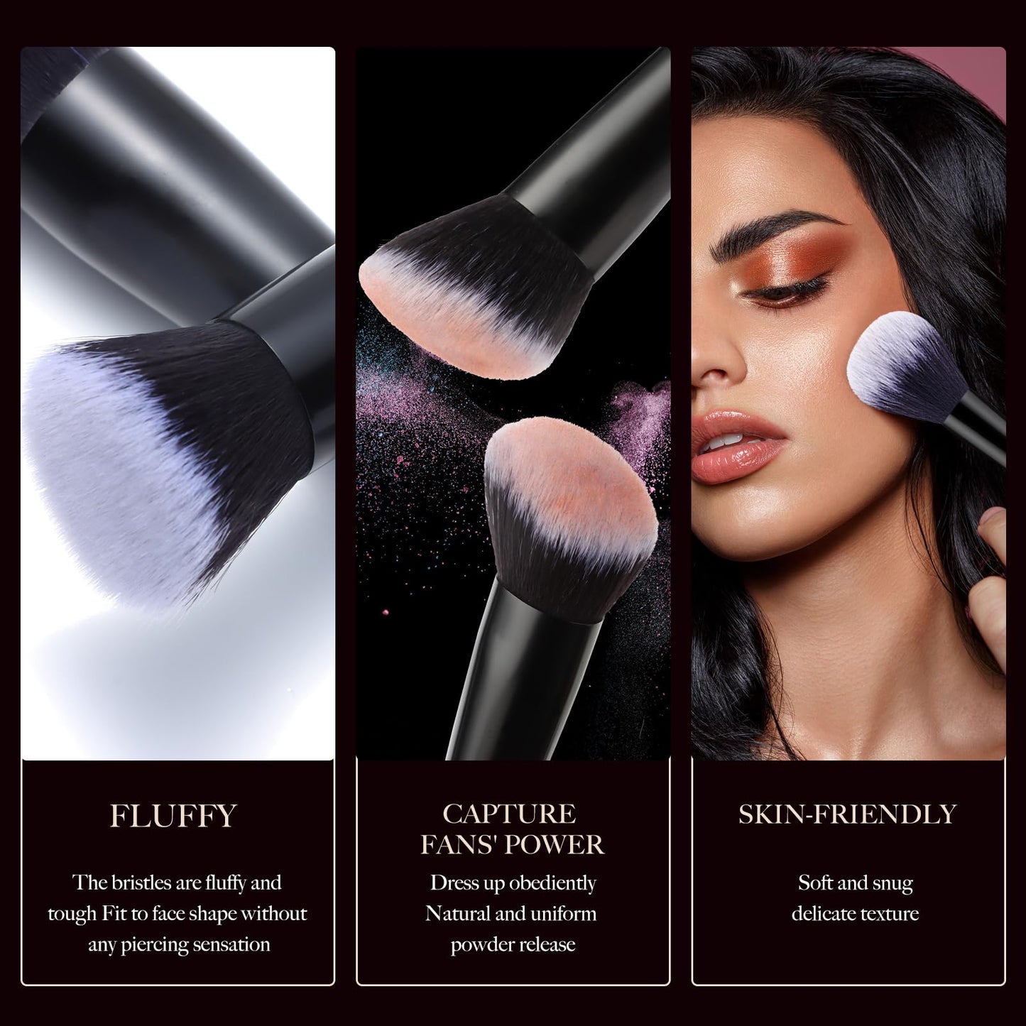 Professional Makeup Brush Set, 25Pcs Powder Foundation Blush Eyeshadow Brushes with Travel Case. All in One Brush Set, Soft Synthetic Vegan & Cruelty-Free(black)