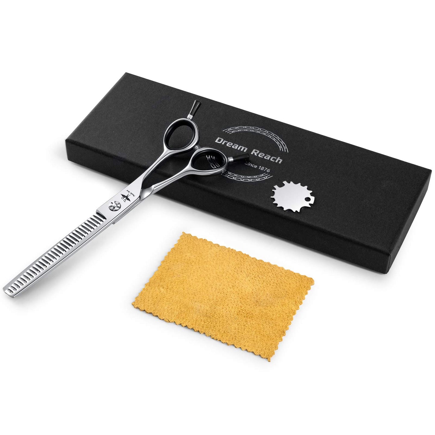PURPLRBIRD 7 Inch Straight Dog Grooming Scissors Pet Thinning Texturizing Shears Professional Safety Blunt Tip Trimming Shearing for Dogs Cats Face Paws Limbs Japanese Stainless Steel Silver