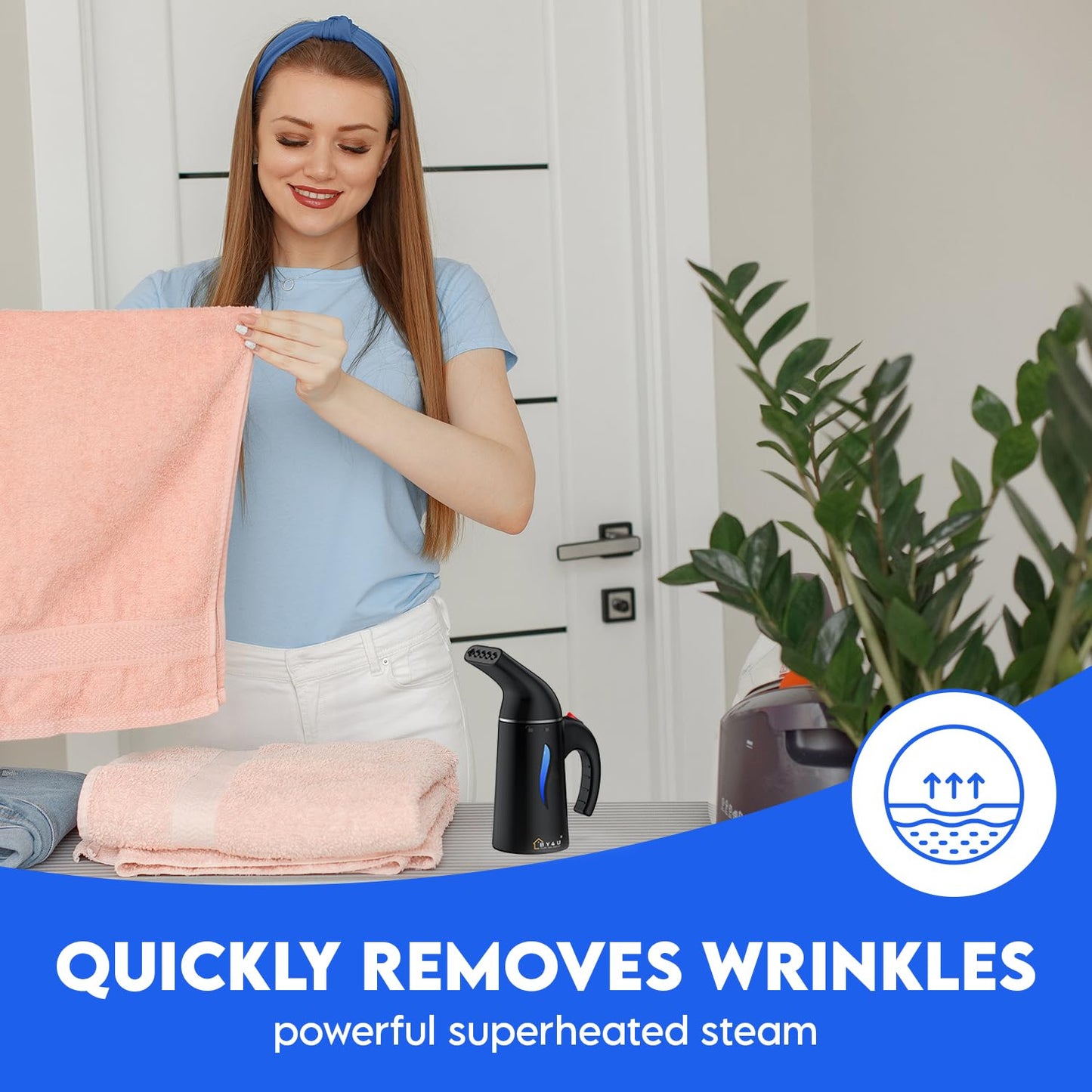 Handheld Steamer for Clothes Garment Powerful Steamer Wrinkle Remover, Easy to Use for Home and Trave Black