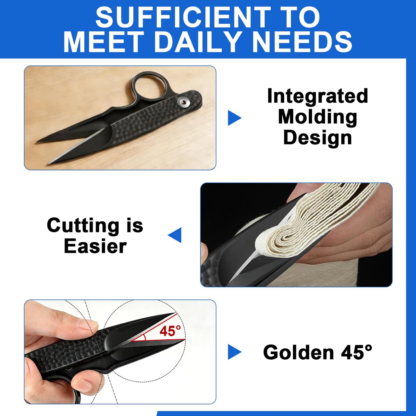 Upgrade Sewing Scissors, Stainless Steel Premium Tailor Scissors, Microcrystalline Steel Shears，Thread Snips Trimming Nipper for Gift Wrapping Yarn, Sewing Supplies (Silver)