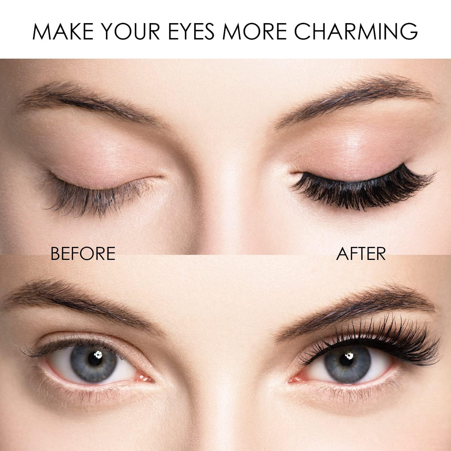 Magnetic Eyelashes, Light Weight Natural Look False Eyelashes with Applicator and Eyelash Comb, Reusable & No Glue Needed