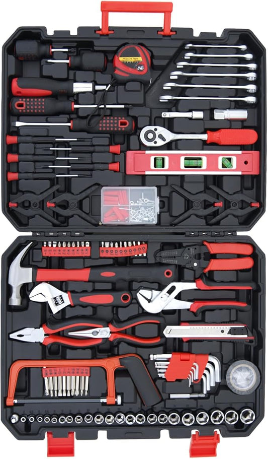 237-Piece Household Tools Kit Essential Home Repair Set with Plastic Toolbox Ideal for College Students, Home Use & More
