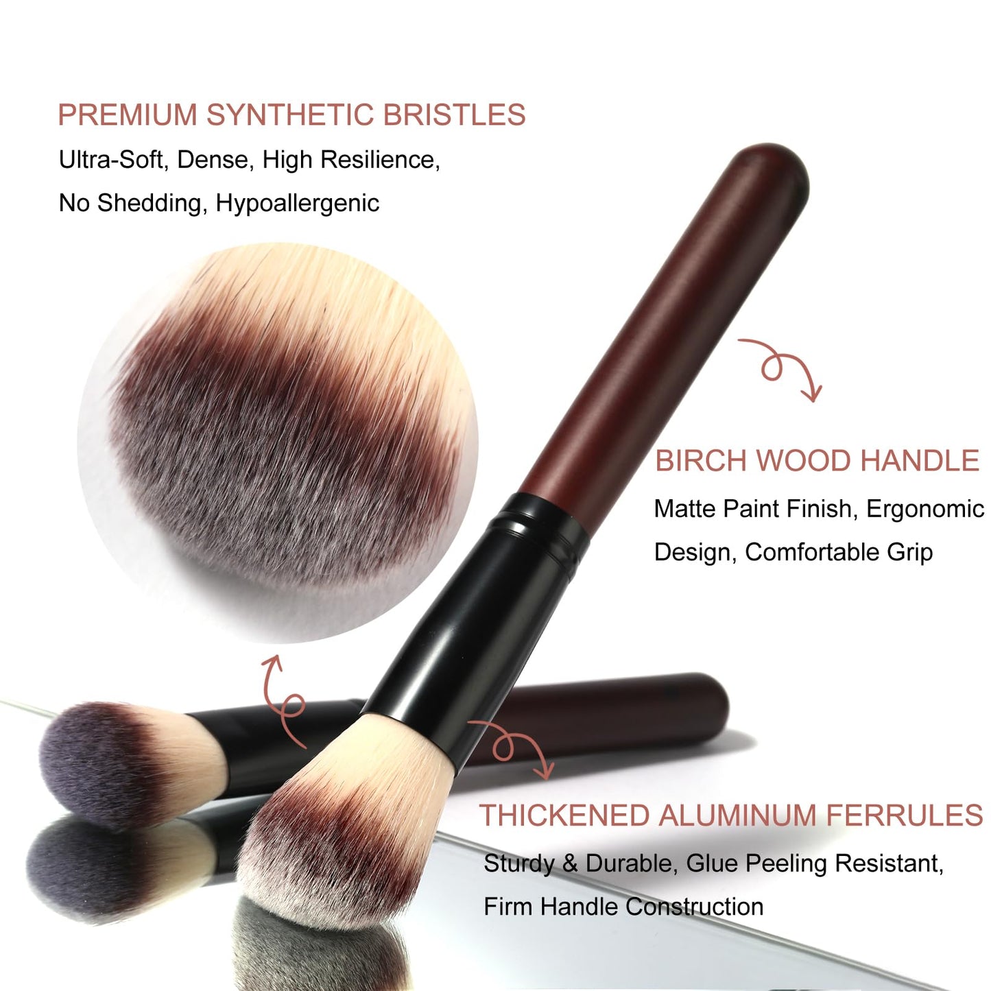 Yasingsi Makeup Brushes Premium Synthetic Foundation Powder Concealer Blending Blush Contour Eyeshadow Eyeliner 26Pcs Makeup Brush Set Red for Women Girl with 2 PU Leather Bags