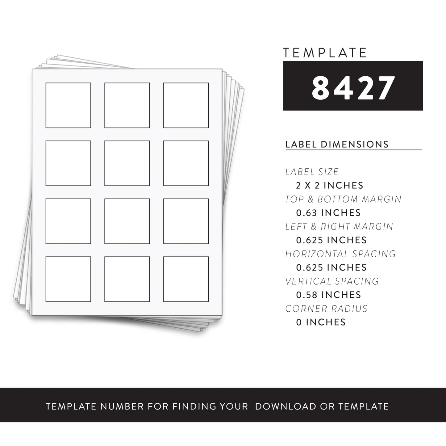 120 Square Waterproof Labels for 100 ml Bottles, 2 in., Waterproof White Vinyl for Inkjet Printers